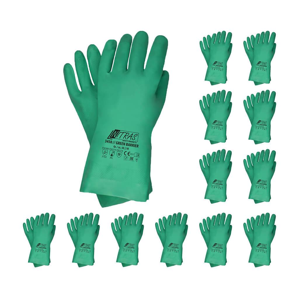 NITRAS Nitrilhandschuhe Green Barrier 3450 - VPE 12 Paar - Größe:10