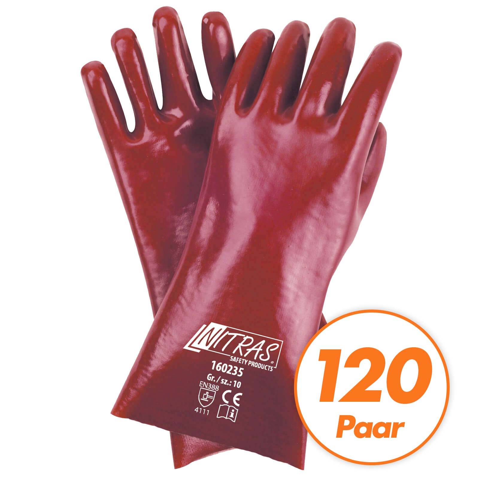 NITRAS PVC-Handschuhe 160235 vollbeschichtet - 120 Paar - Größe:10