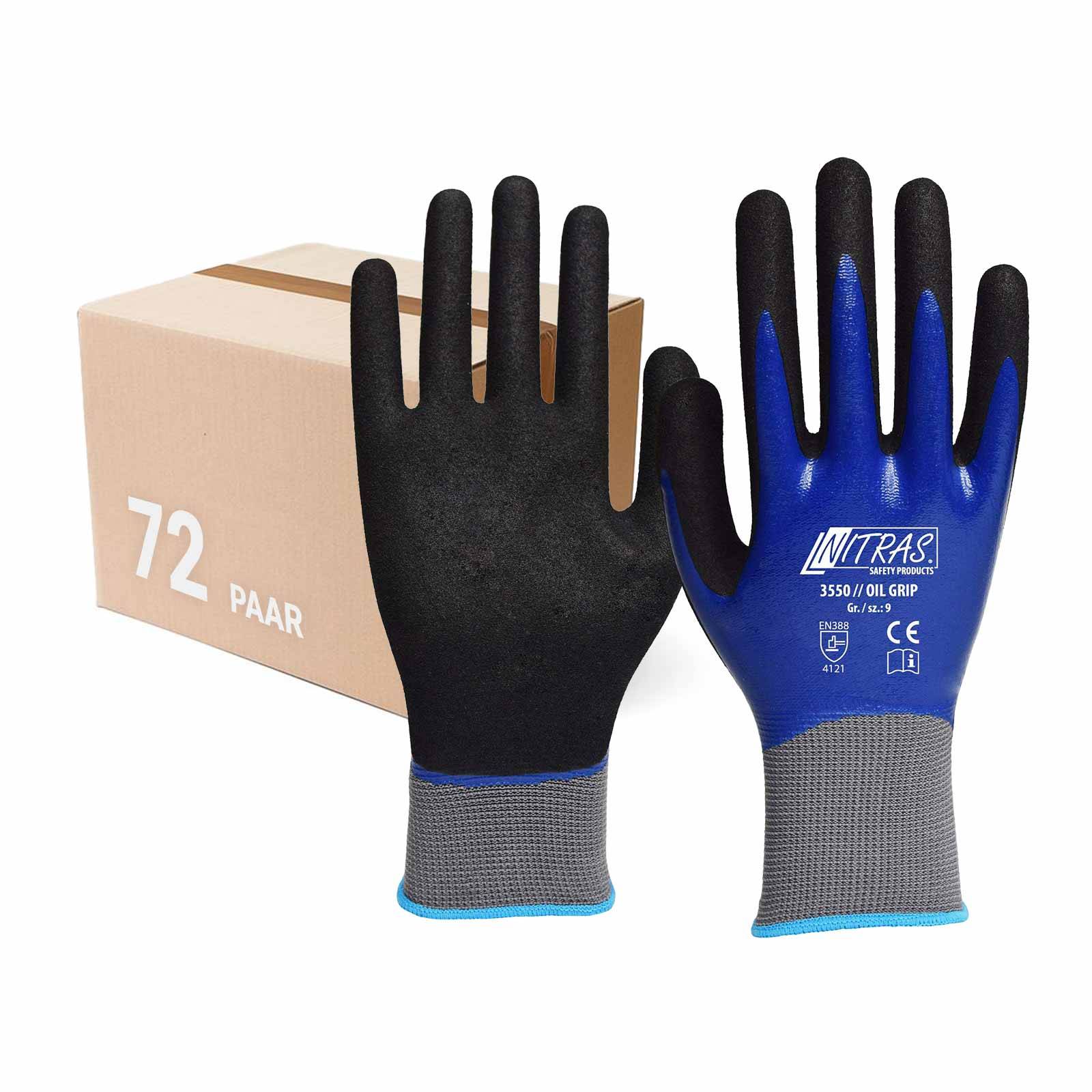 NITRAS Oil Grip Nitrilhandschuhe 3550 - VPE 72 Paar - Größe:10