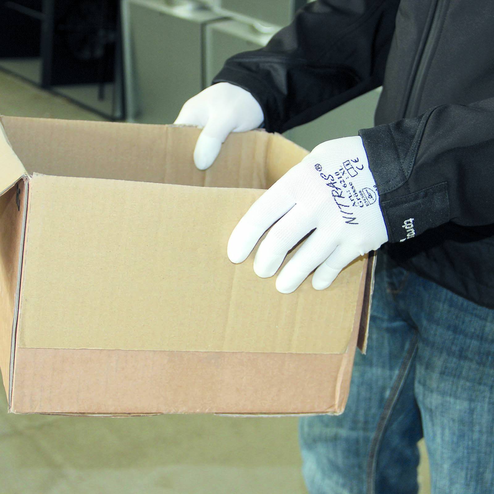 NITRAS Nylon-Handschuhe 6210 PU-Fingerkuppenbeschichtung - 12 Paar - Größe:10