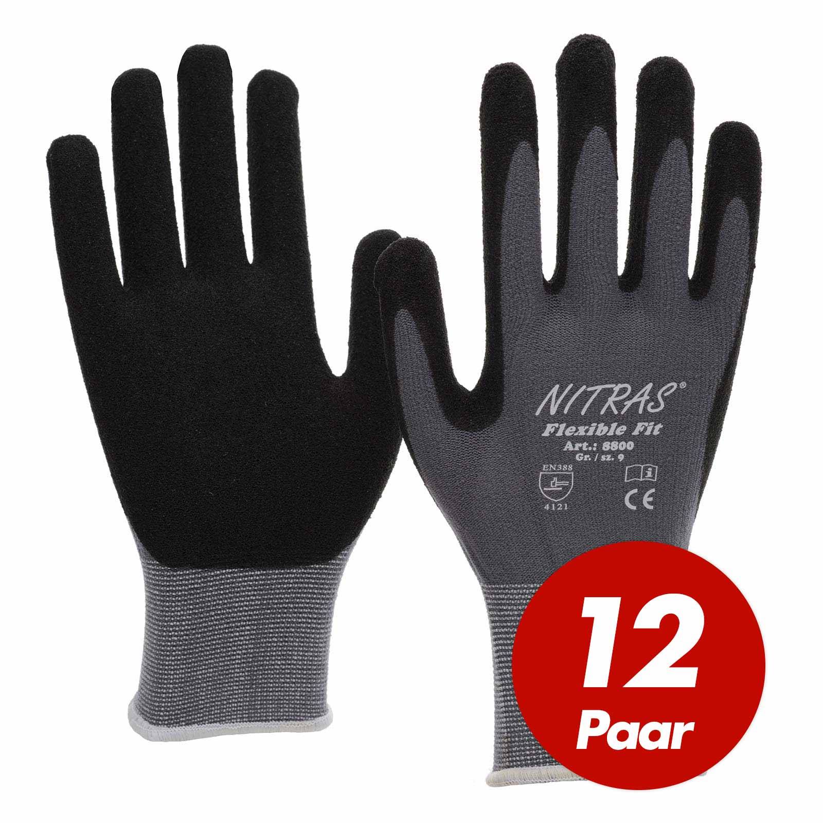 NITRAS Flexible Fit Allroundhandschuhe 8800 - 12 Paar - Größe:10