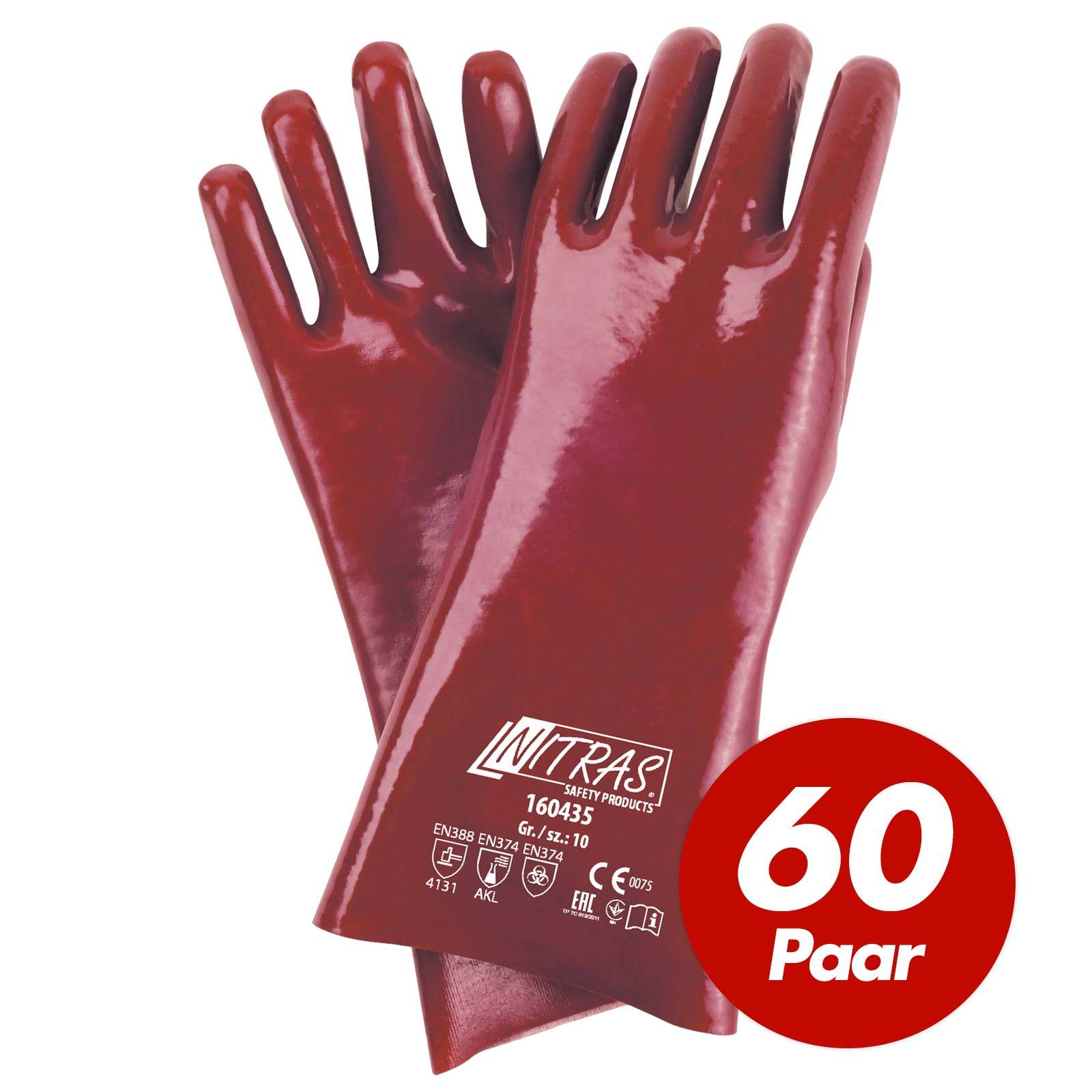 NITRAS PVC-Handschuhe 160435 vollbeschichtet - 60 Paar - Größe:10