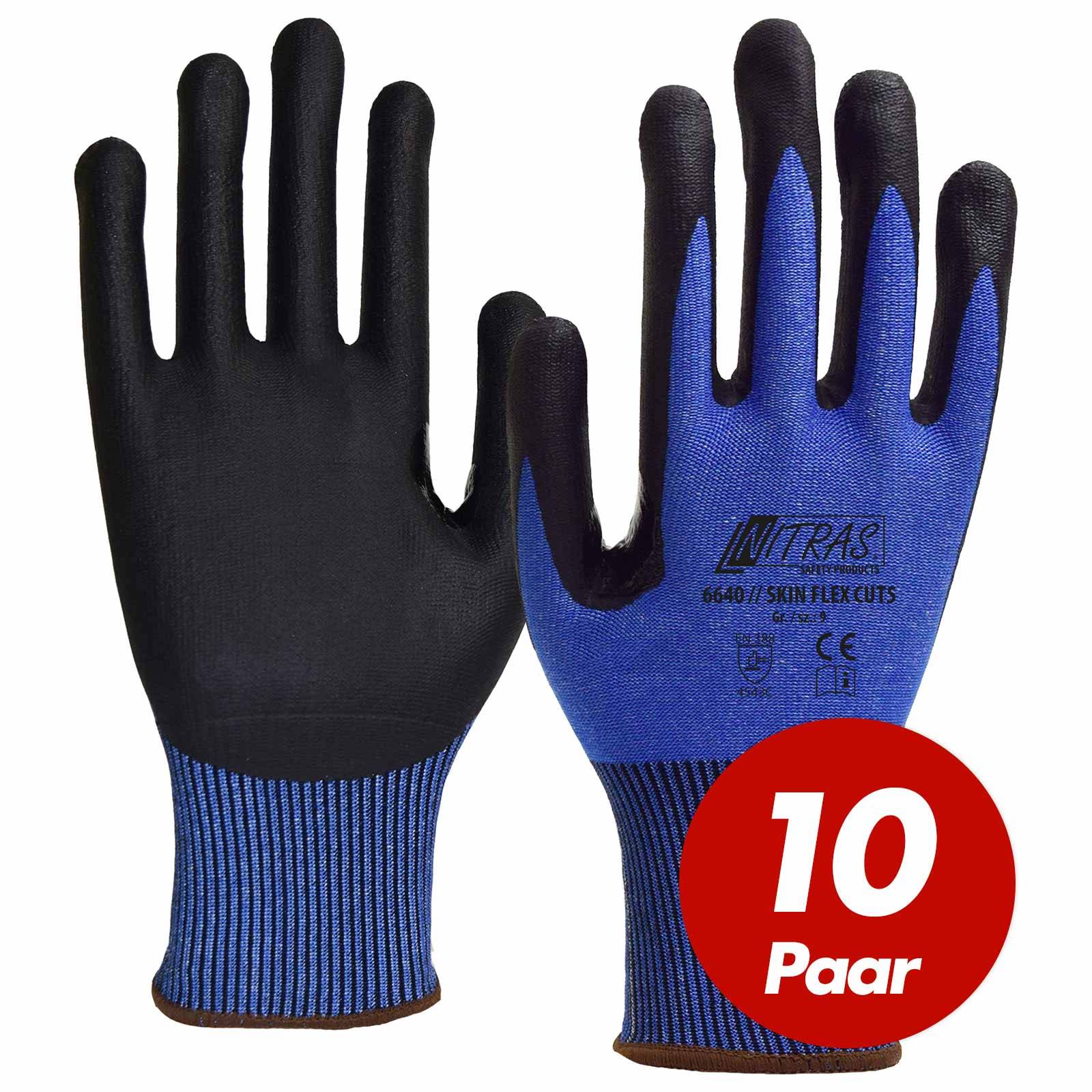 NITRAS Schnittschutzhandschuh Skin Flex 6640 CUT 5 - VPE 10 Paar - Größe:8