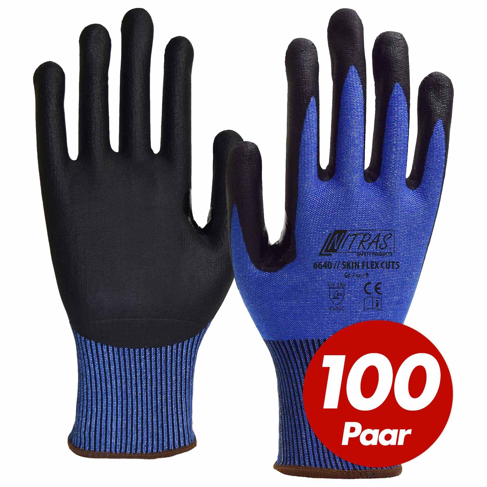 NITRAS Schnittschutzhandschuh Skin Flex 6640 CUT 5 - VPE 100 Paar - Größe:7