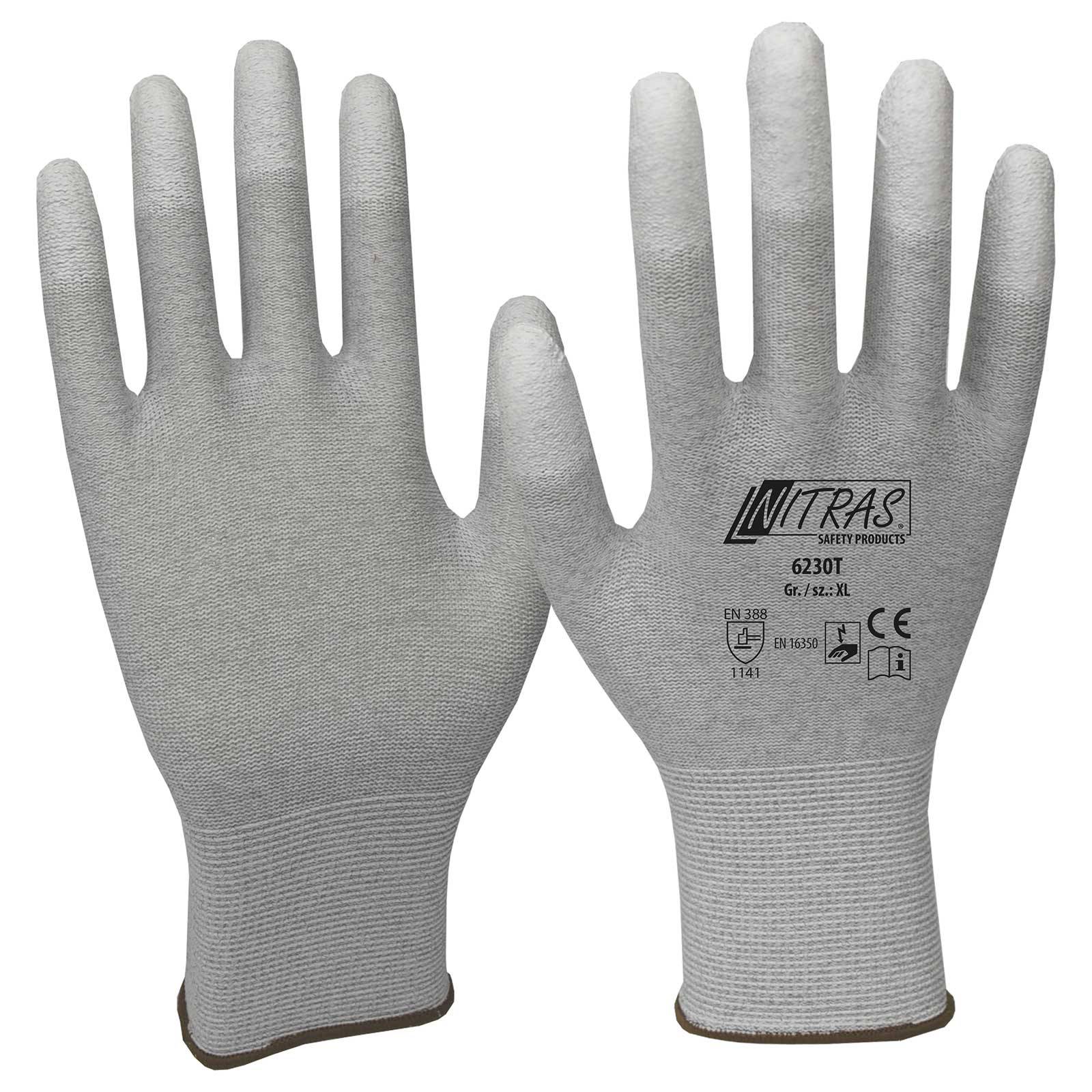 NITRAS ESD-Handschuhe 6230T - 240 Paar - Größe:6