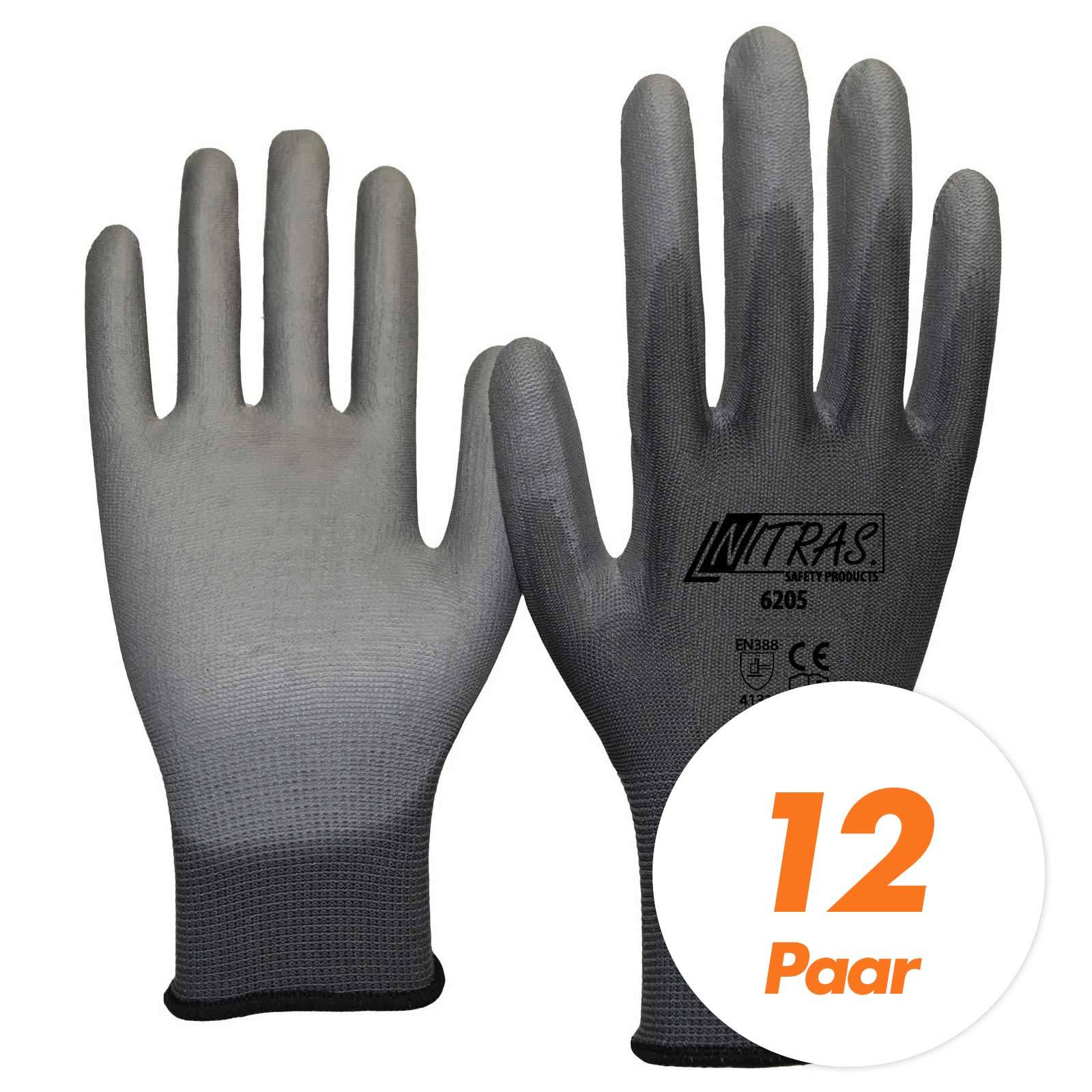 NITRAS Nylon Strickhandschuh 6205 - VPE 12 Paar - Größe:8
