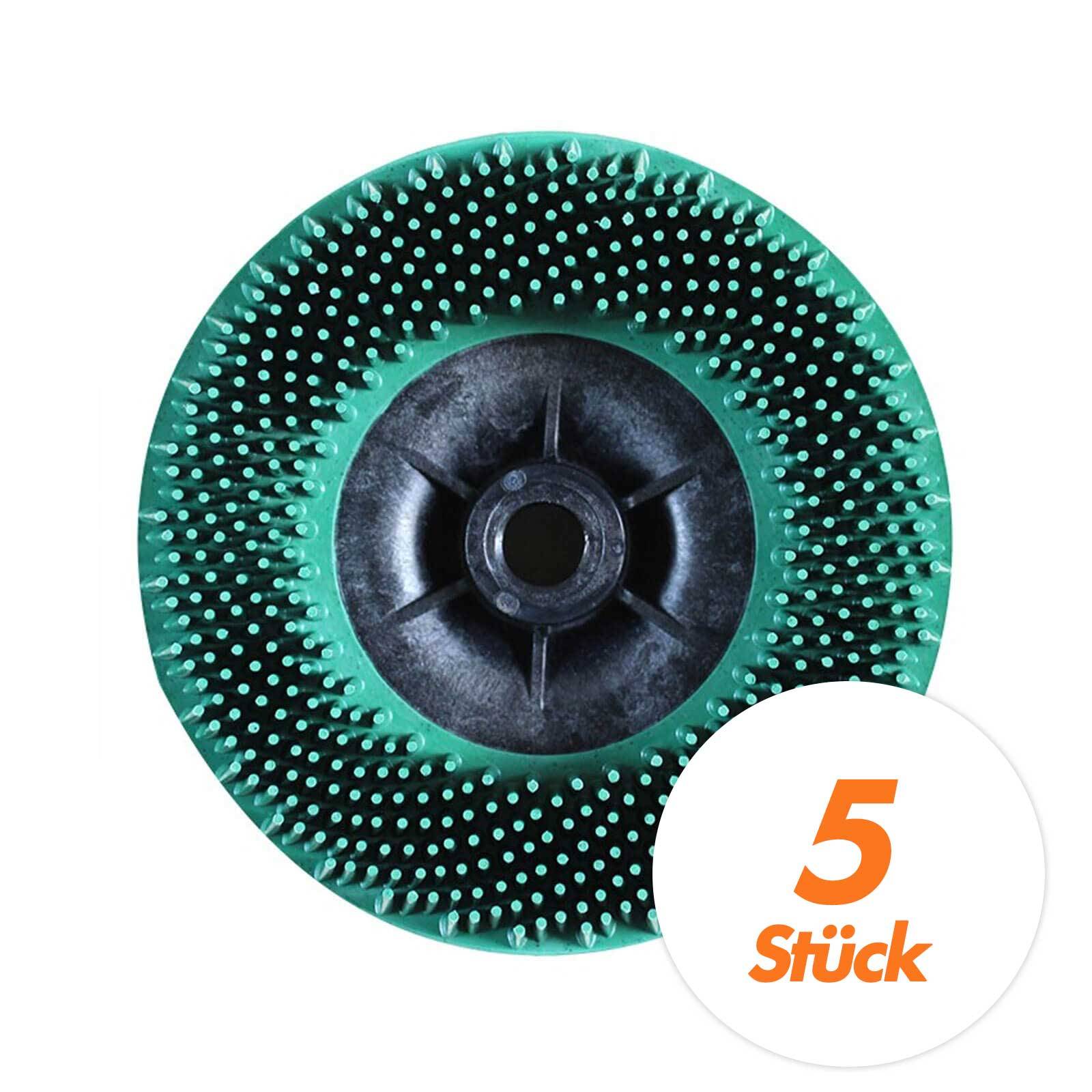 3M Bristle Disc Hochleistungsscheiben 115 mm M14 - 5 Stück - Körnung:K. 50 - grün