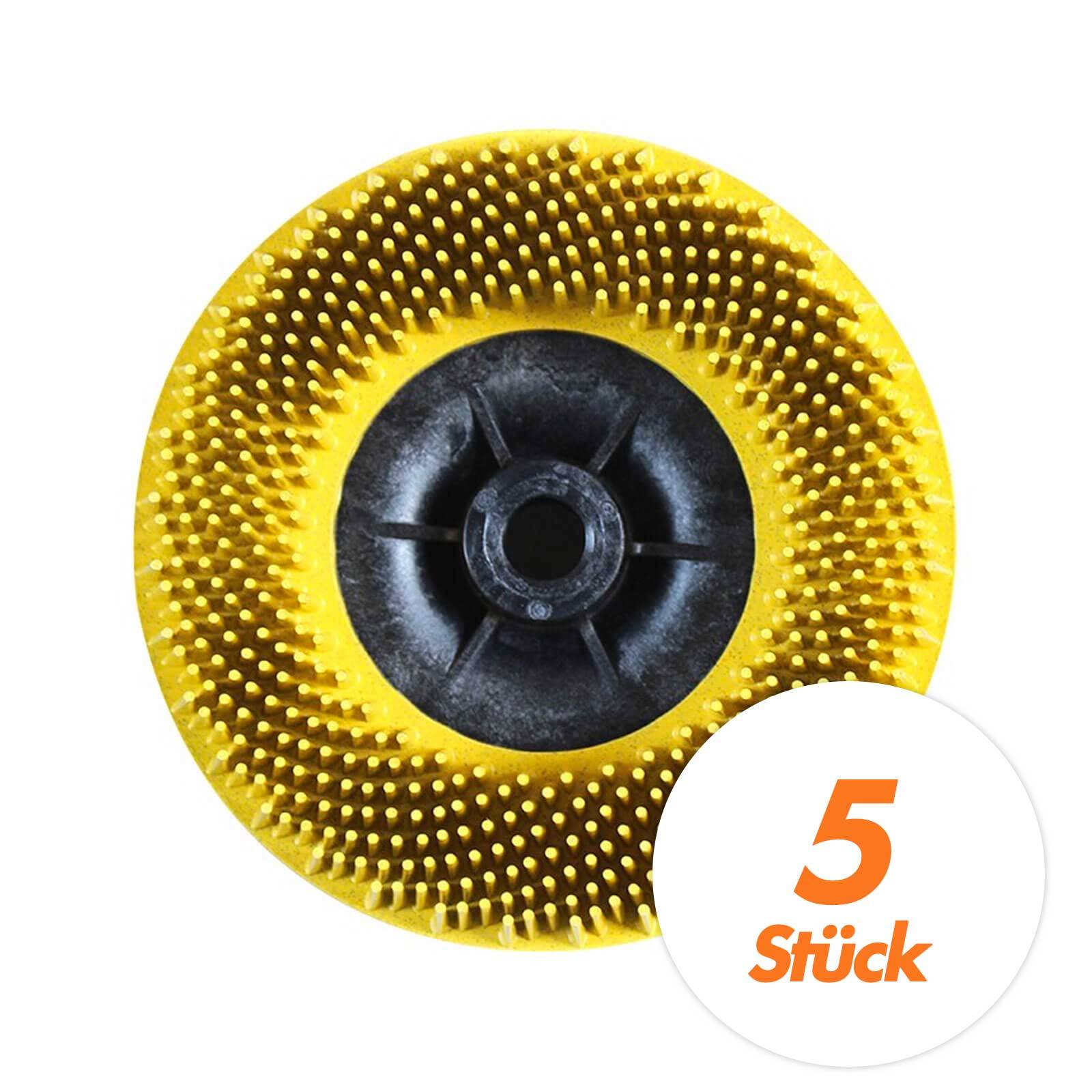 3M Bristle Disc Hochleistungsscheiben 115 mm M14 - 5 Stück - Körnung:K. 80 - gelb