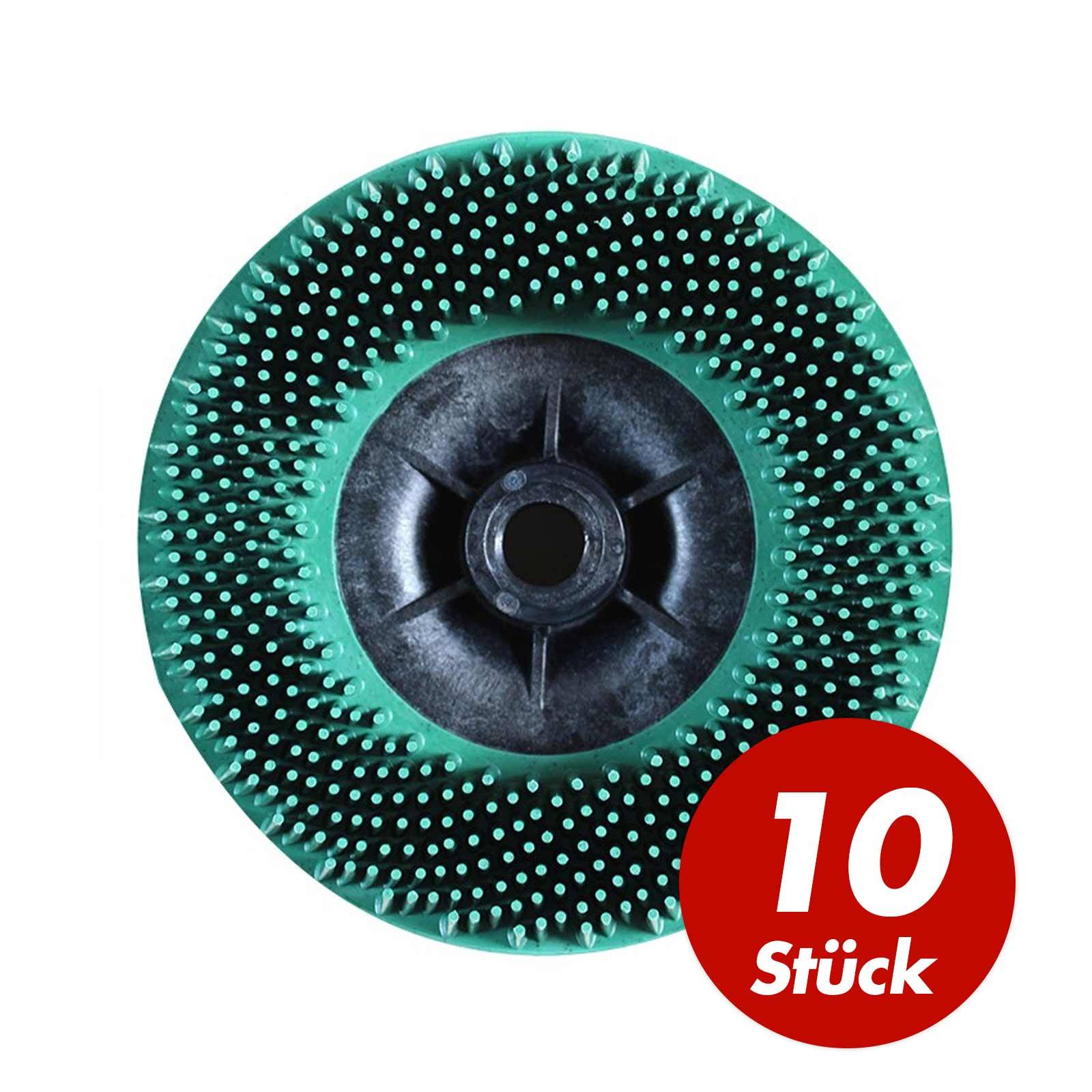 3M Bristle Disc Hochleistungsscheiben 115 mm M14 - 10 Stück - Körnung:K. 50 - grün