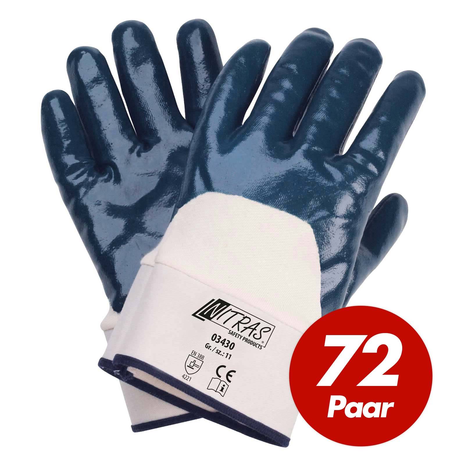 NITRAS Nitrilhandschuhe 03430 3/4 Beschichtung - 72 Paar - Größe:9