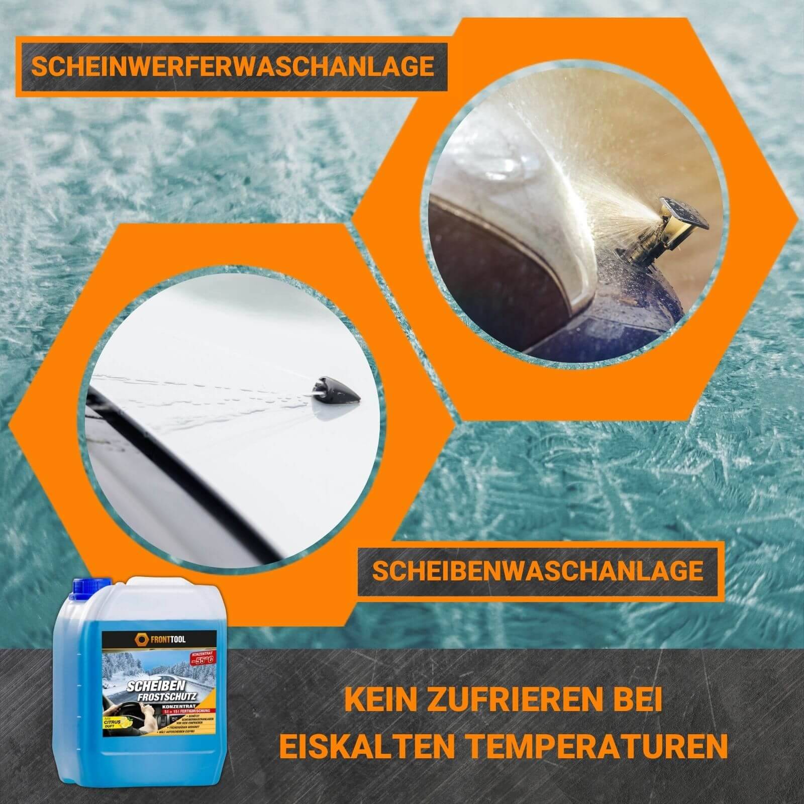 FRONTTOOL Scheibenreiniger Frostschutz Konzentrat 2x5L