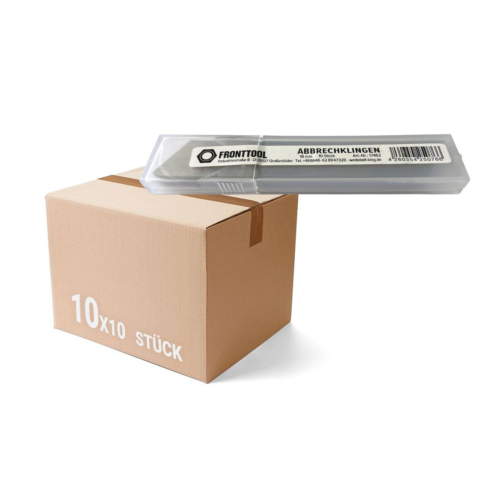 FRONTTOOL Abbrechklingen - Ersatzklingen für Cuttermesser 18 mm - 100 Stück