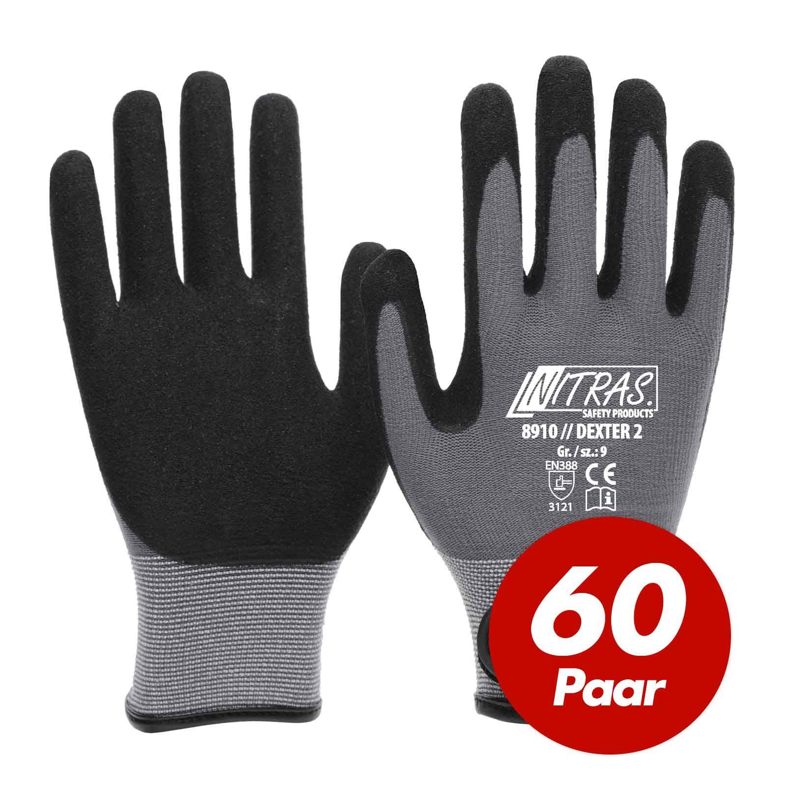 NITRAS Dexter 2 Mechanikerhandschuhe 8910 - 60 Paar - Größe:9