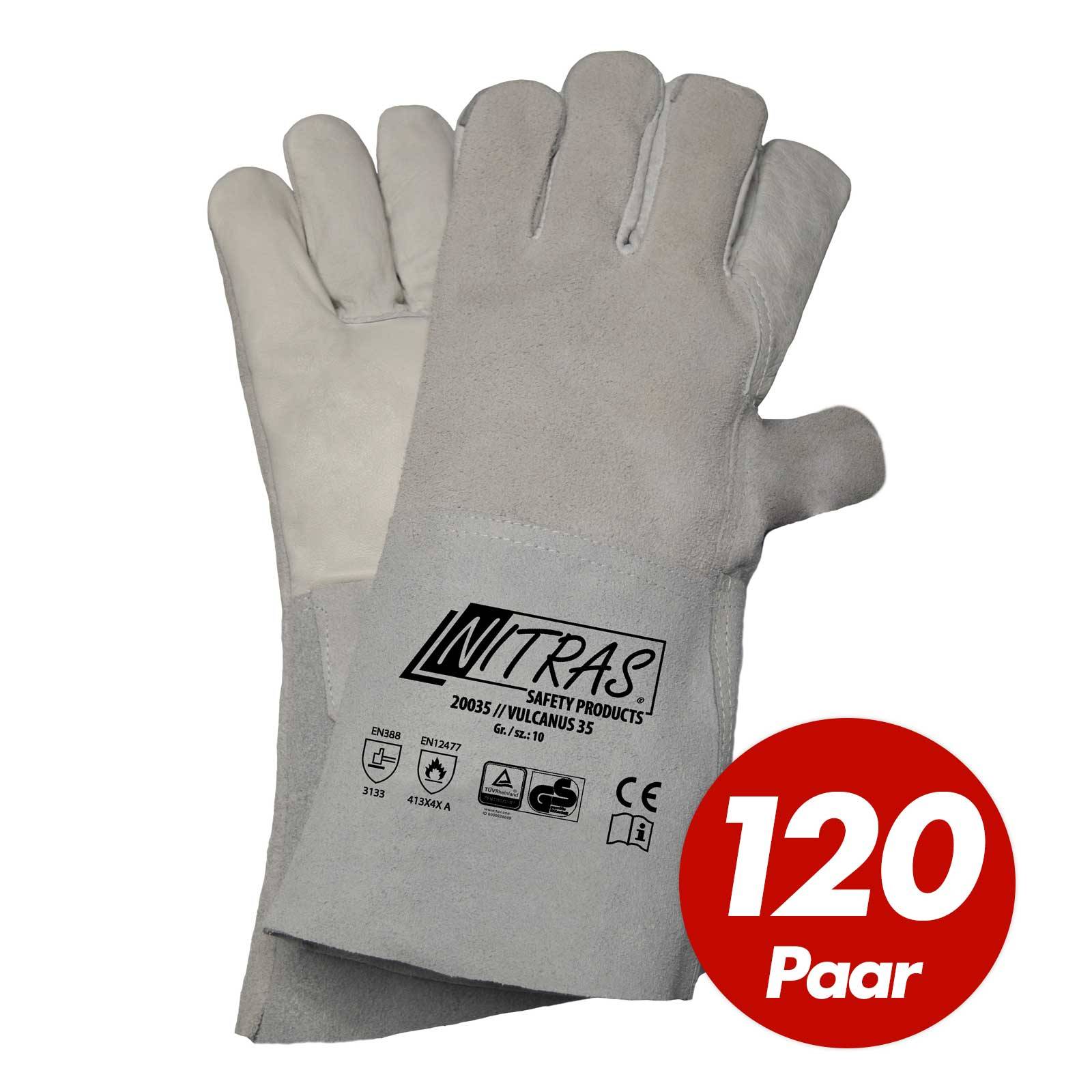 NITRAS Schweisserhandschuhe Vulcanus 20035 - 120 Paar - Größe:9