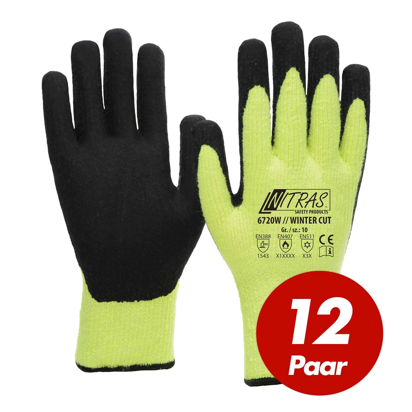 NITRAS Winter-Cut Handschuhe TAEKI5 6720W - 12 Paar - Größe:8