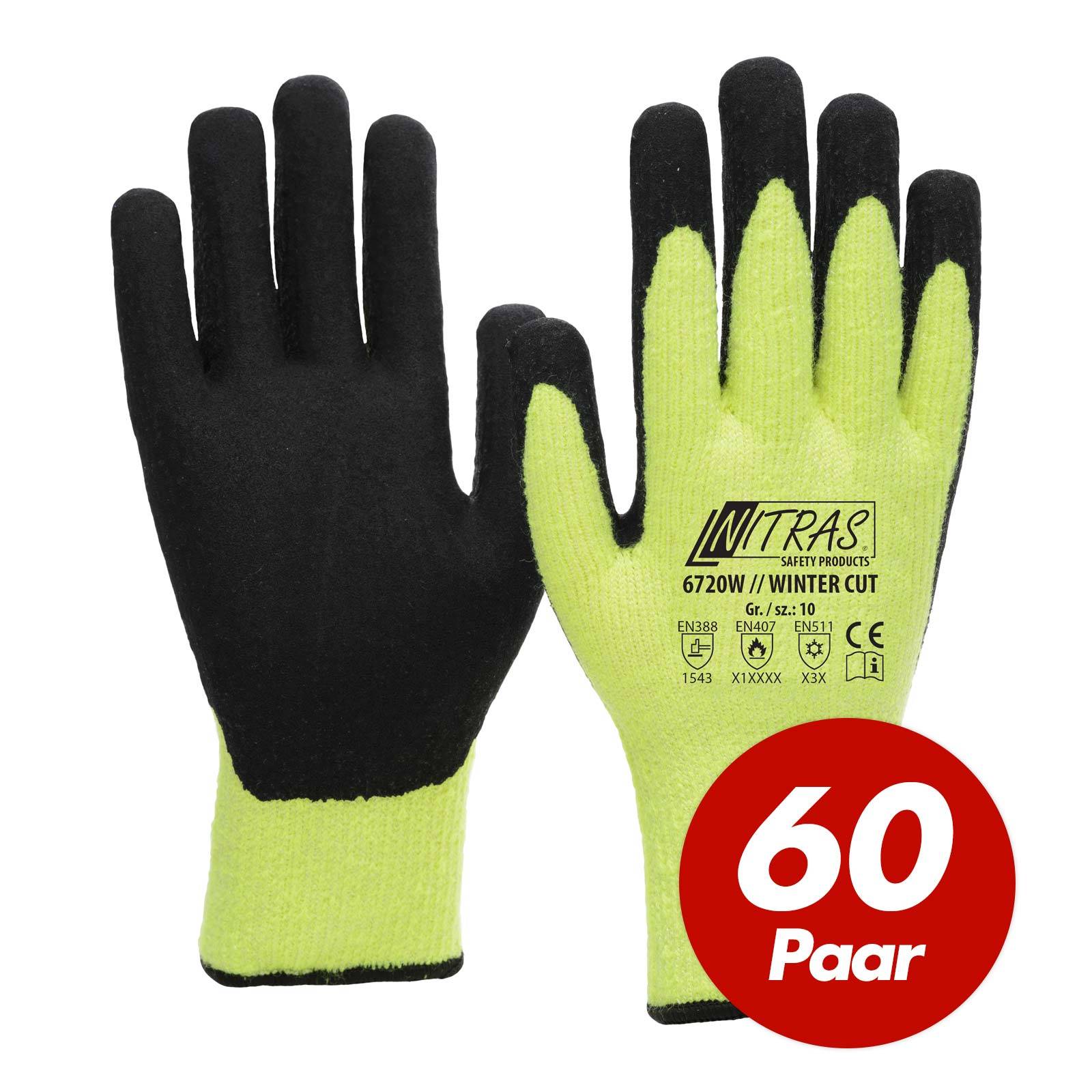 NITRAS Winter-Cut Handschuhe TAEKI5 6720W - 60 Paar - Größe:10