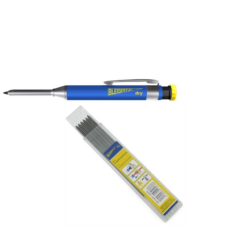 Bleispitz Tieflochmarker DRY-Set + 6er Pack Graphitmine