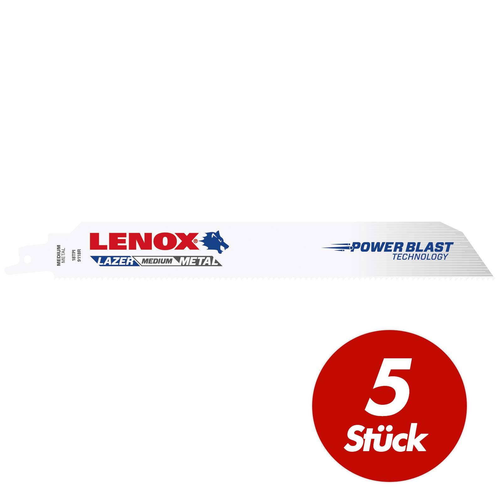 Lenox Säbelsägeblatt BIM Metall 229mm 5 Stück