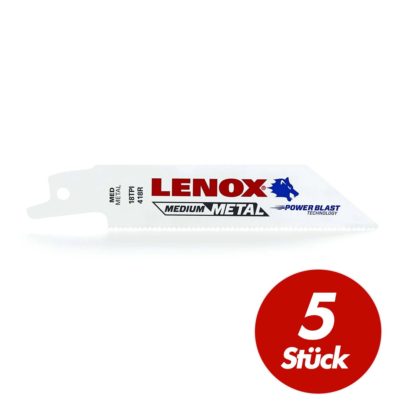 Lenox Säbelsägeblatt BIM Uni - 5 Stück - Größe:102 x 19 x 0.9 mm / 18 ZPZ