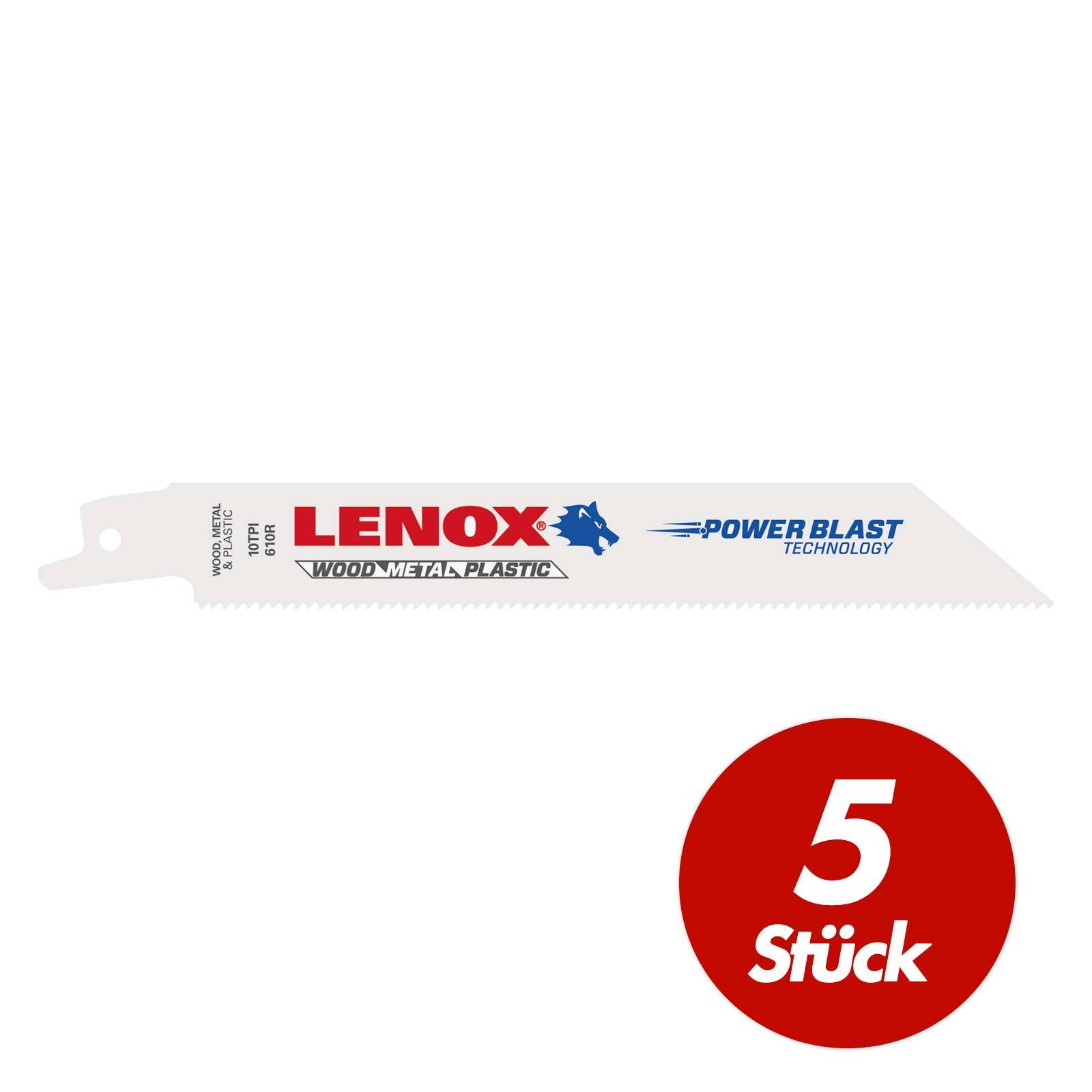 Lenox Säbelsägeblatt BIM Uni - 5 Stück - Größe:152 x 19 x 0.9 mm / 10 ZPZ