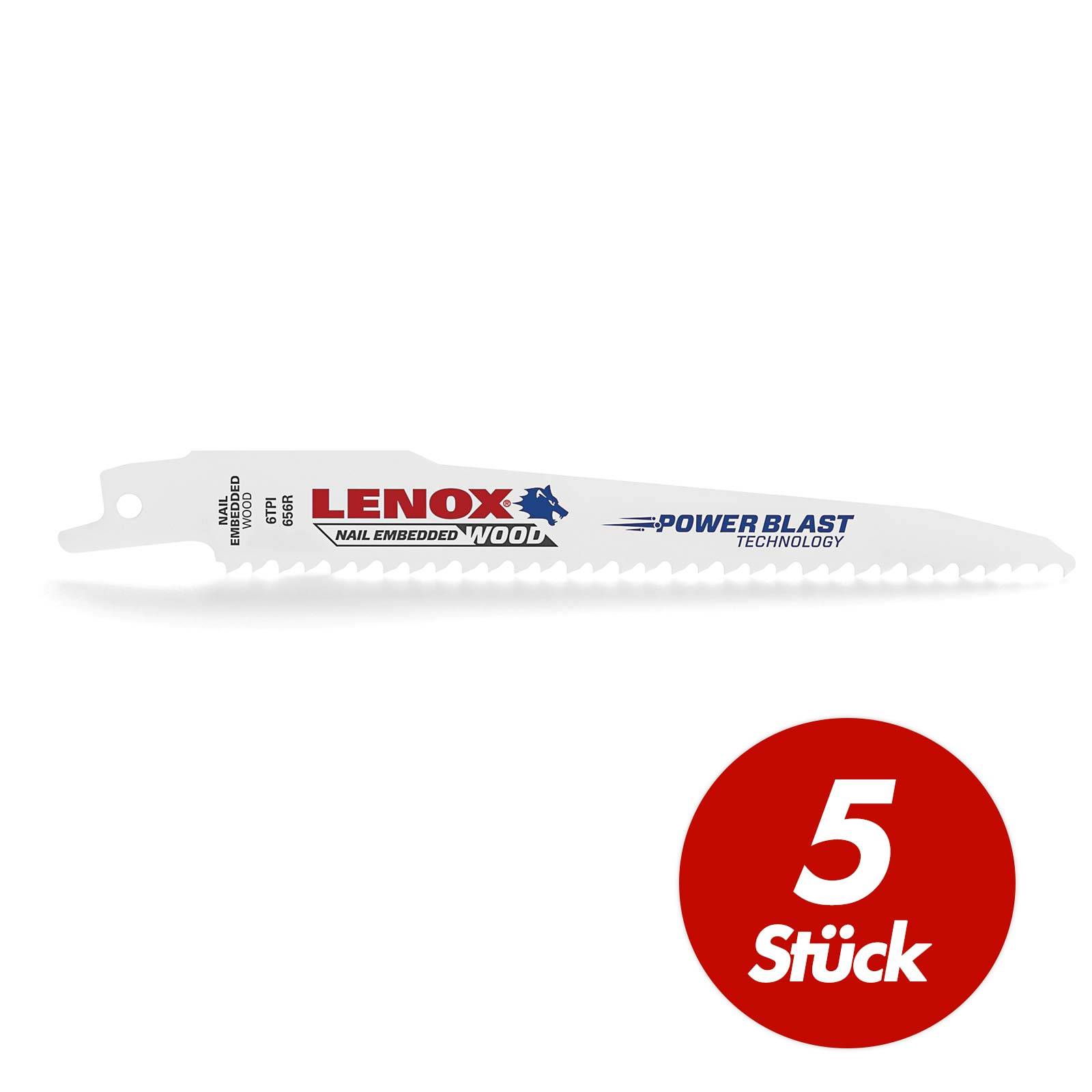 Lenox Säbelsägeblatt BIM Holz - 5 Stück - Größe:152 x 19 x 1.3 mm / 6 ZPZ