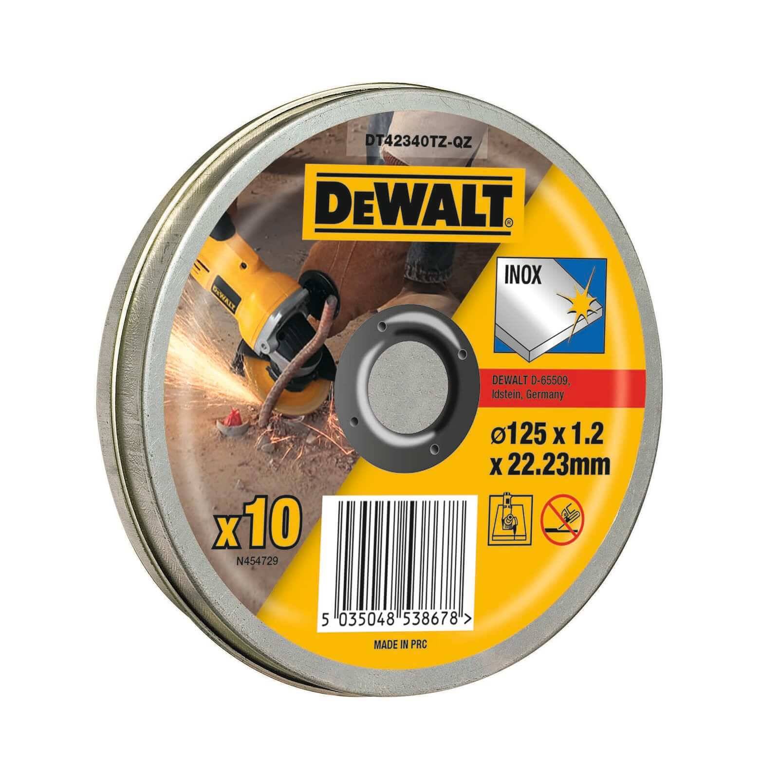 DeWALT Trennscheibe Edelstahl flach DT42340TZ 125 mm 10 Stück