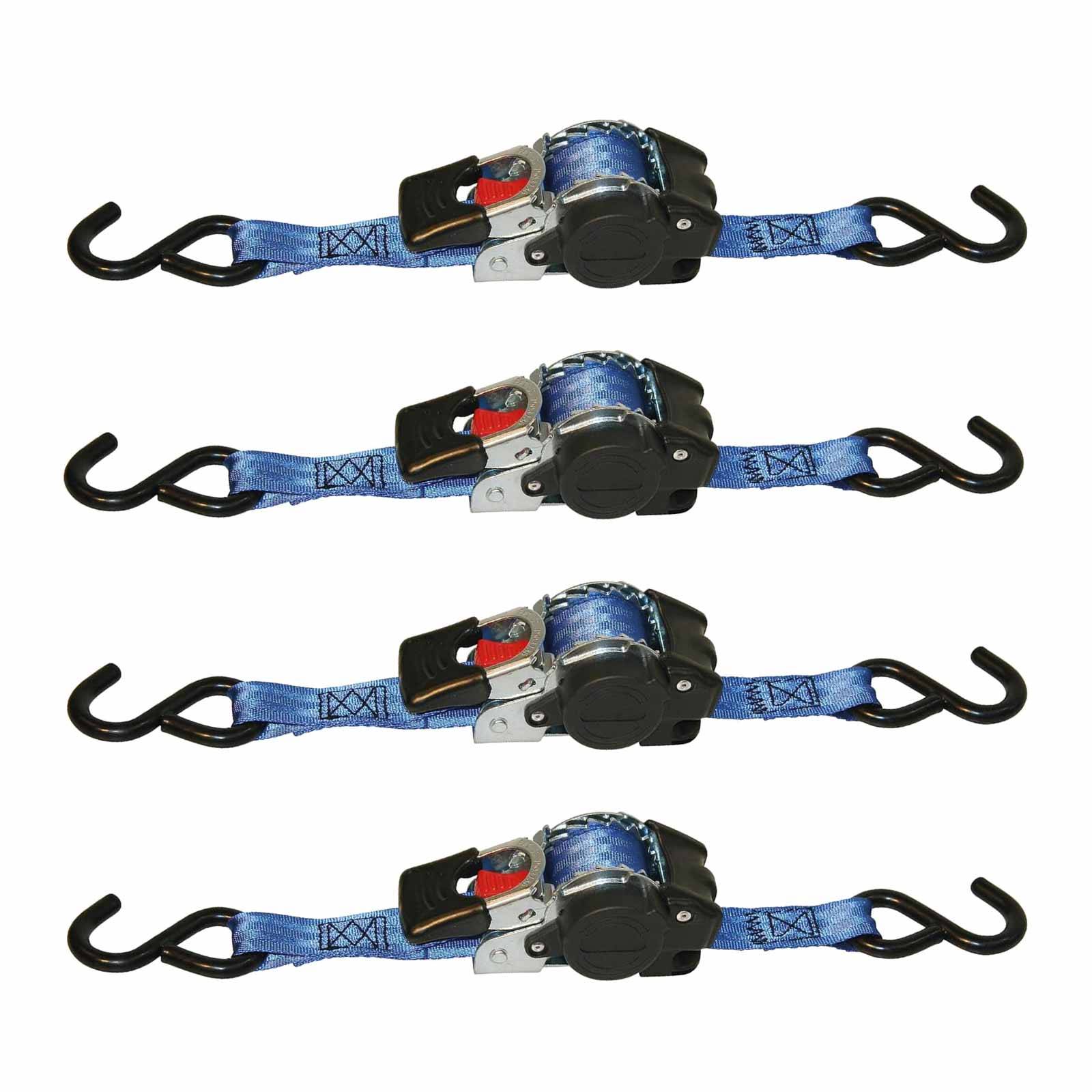Kerbl Automatik-Zurrgurt + S-Haken - 4 Stück