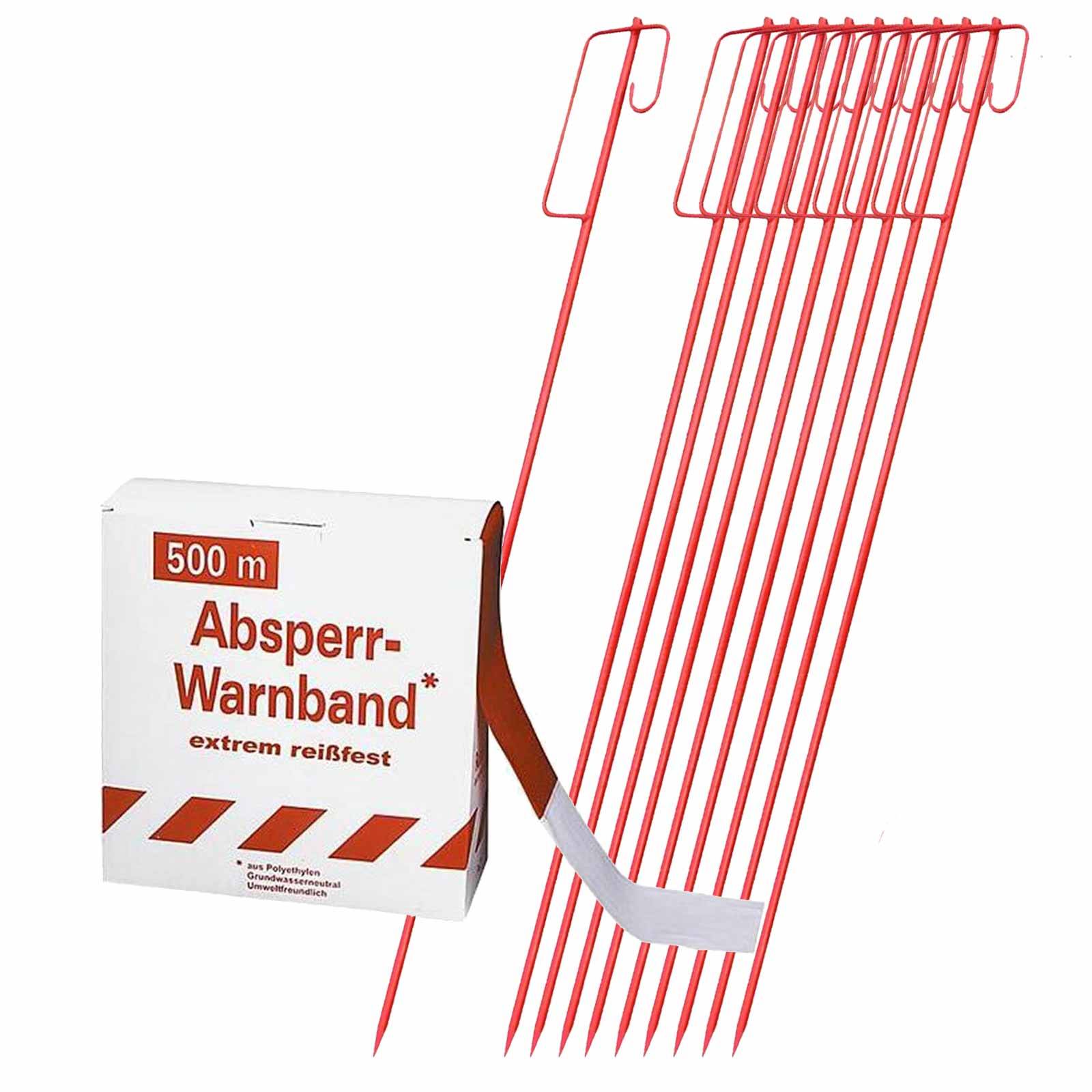 Wilpeg Absperrband + Absperrleinenhalter 10 Stück