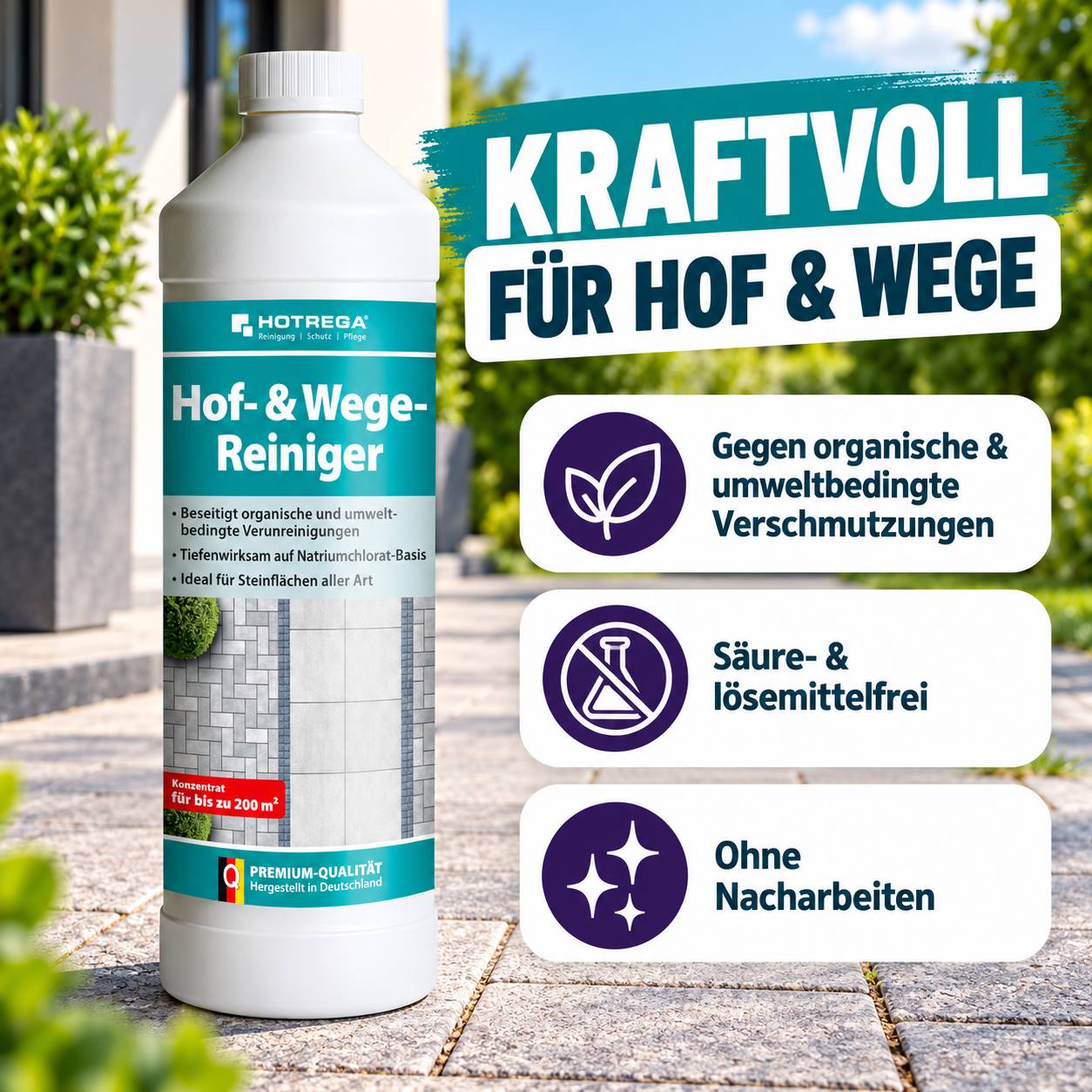 HOTREGA Hof- &amp; Wege Reiniger Konzentrat 1 L