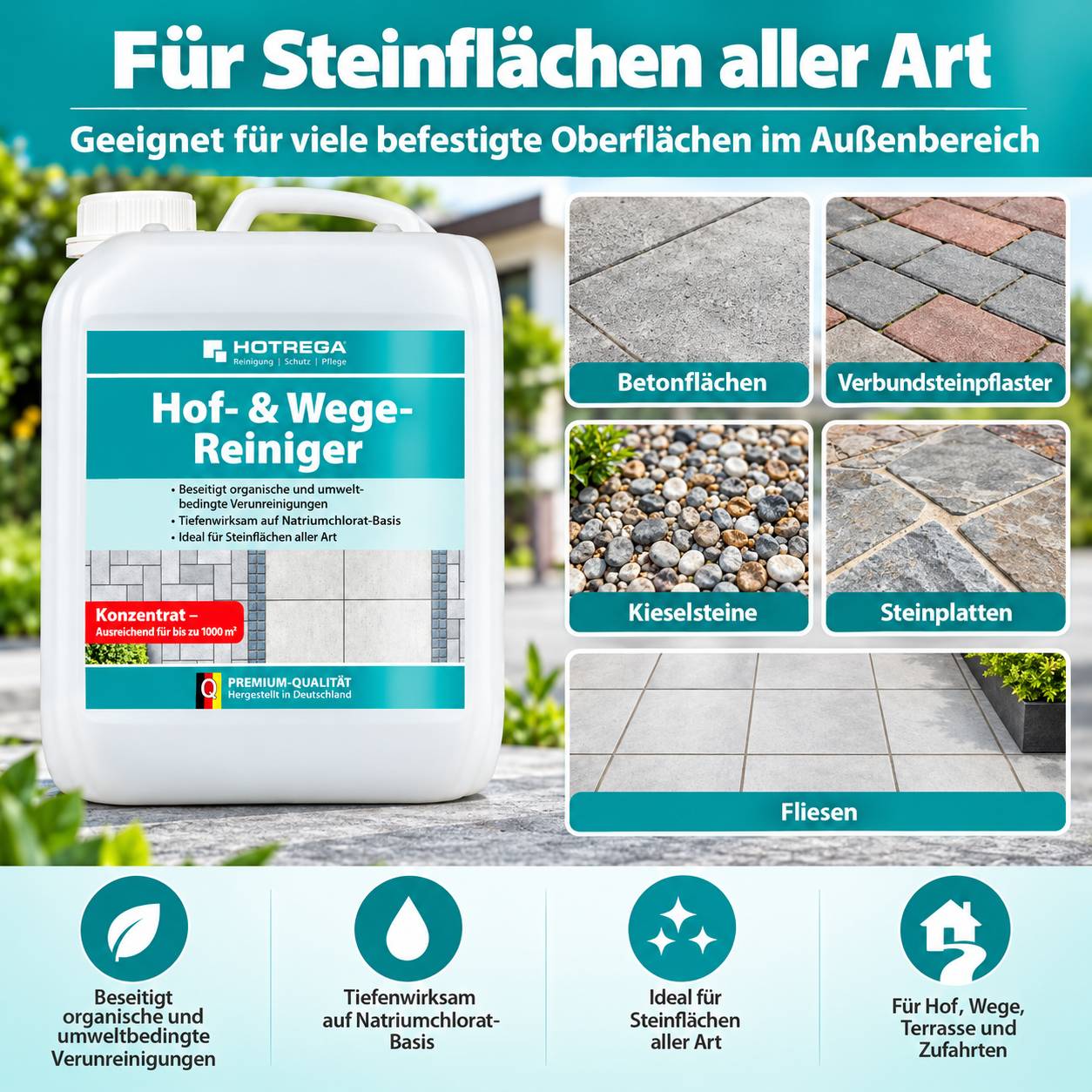 HOTREGA Hof- &amp; Wege Reiniger Konzentrat 5 L