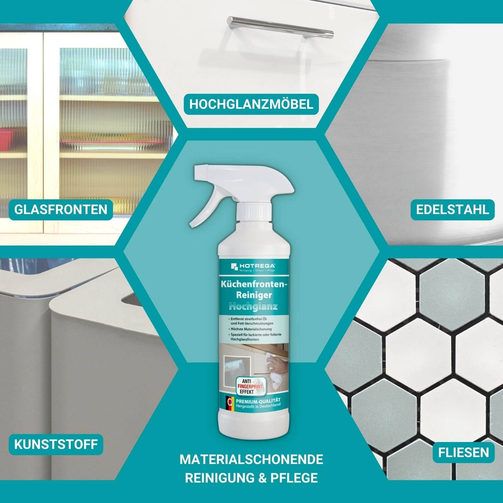 HOTREGA Küchenfronten Reiniger Hochglanz Sets - Menge:5