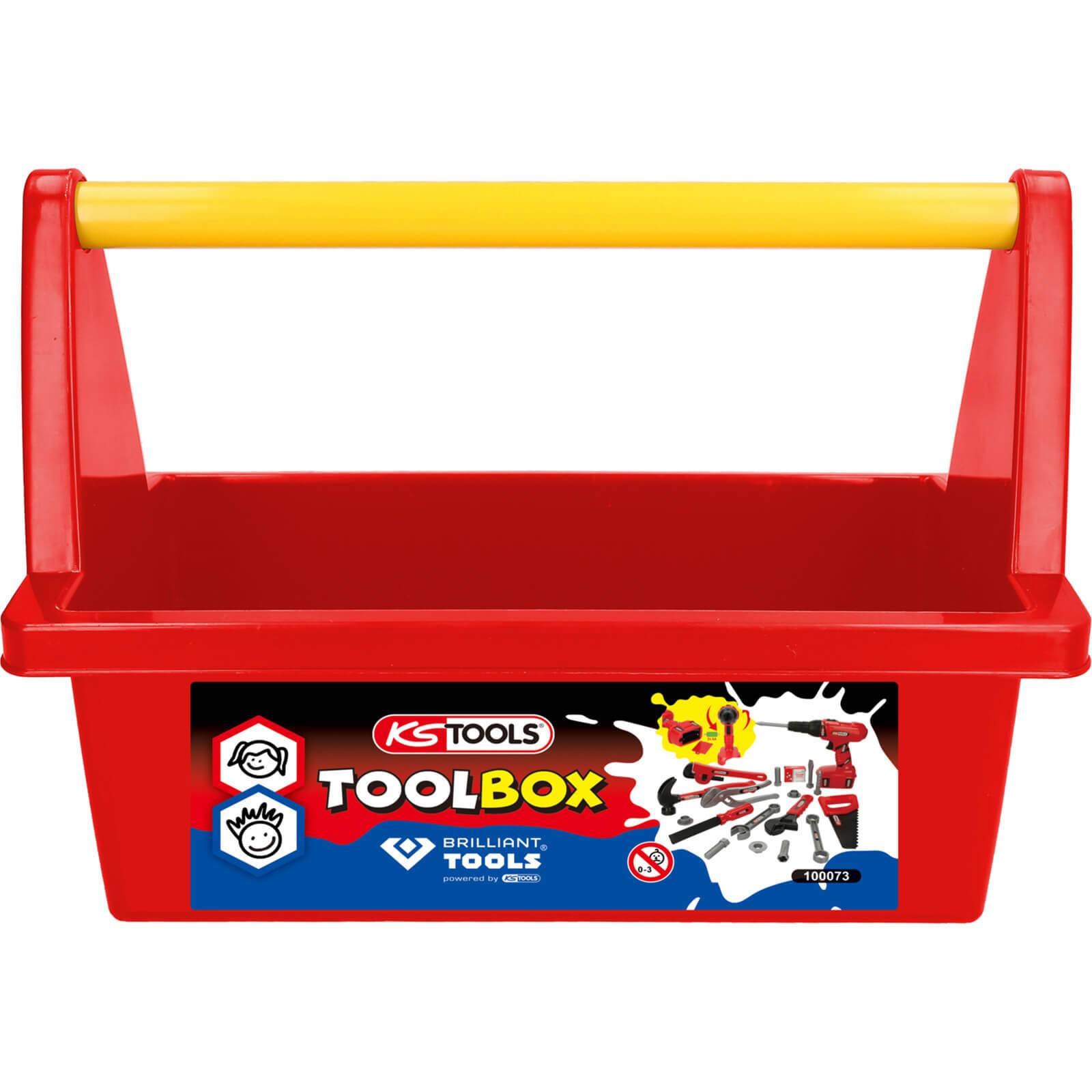 KS-Tools Werkzeug-Box für Kinder 100073 - Hammer, Bohrer, Spielzeug - 19-teilig