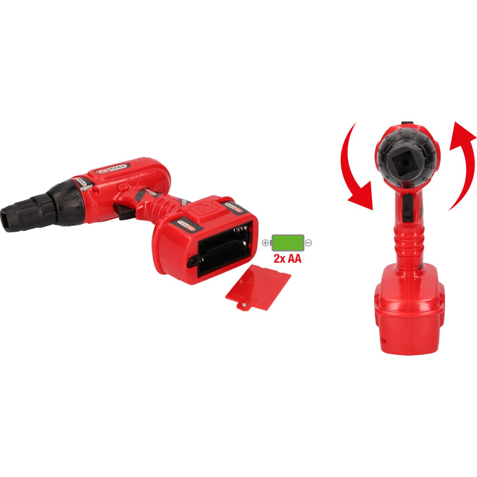 KS-Tools Werkzeug-Box für Kinder 100073 - Hammer, Bohrer, Spielzeug - 19-teilig