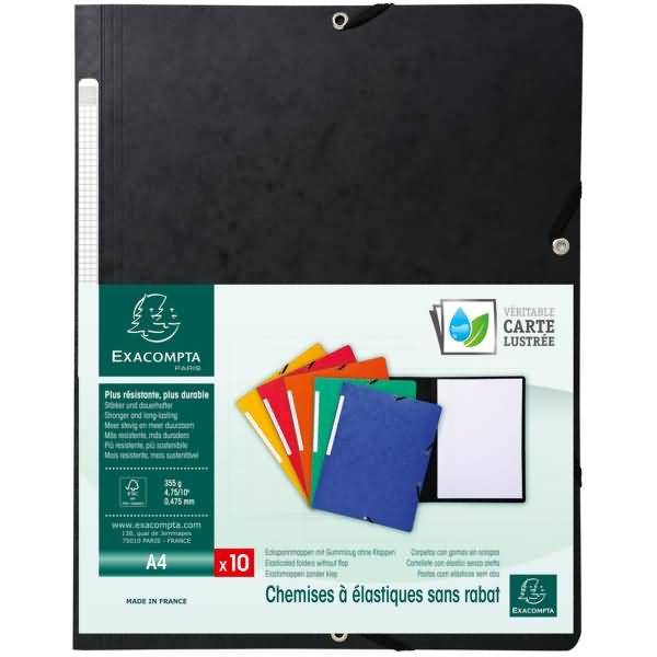 Eckspannmappe A4 Manila-Karton 355g/qm schwarz