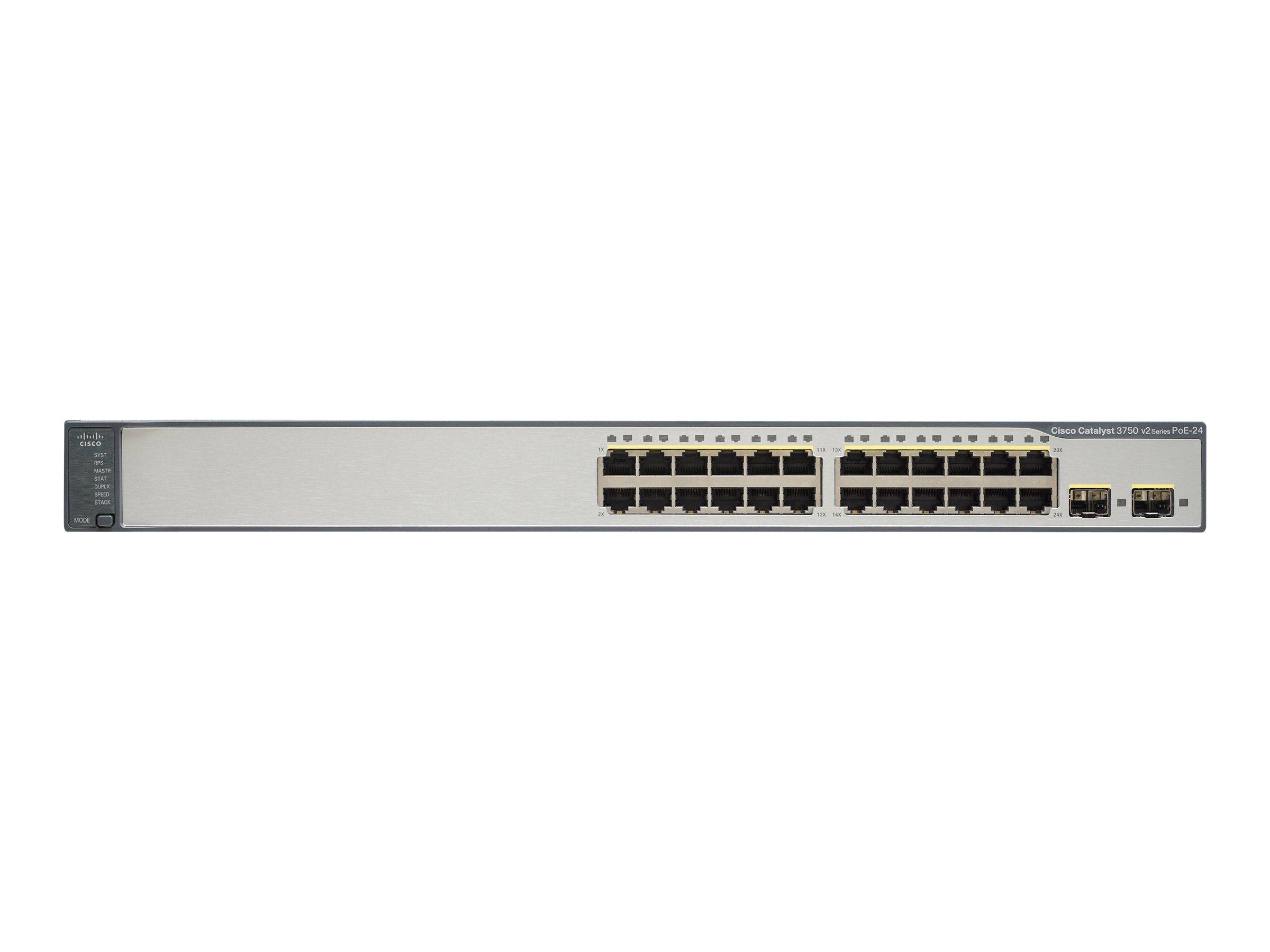 Cisco WS-C3750V2-24PS-S - Managed - Vollduplex - Power over Ethernet (PoE)24