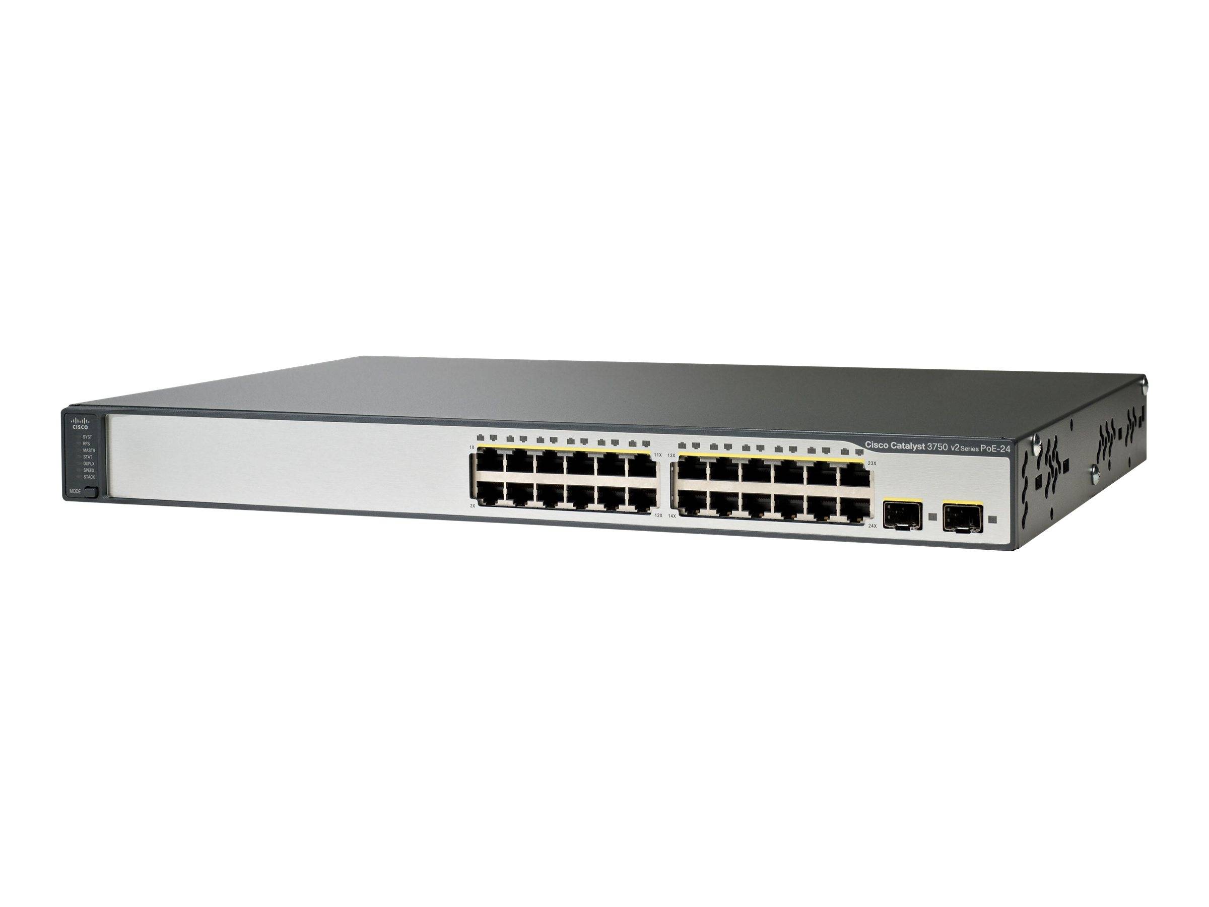 Cisco WS-C3750V2-24PS-S - Managed - Vollduplex - Power over Ethernet (PoE)24