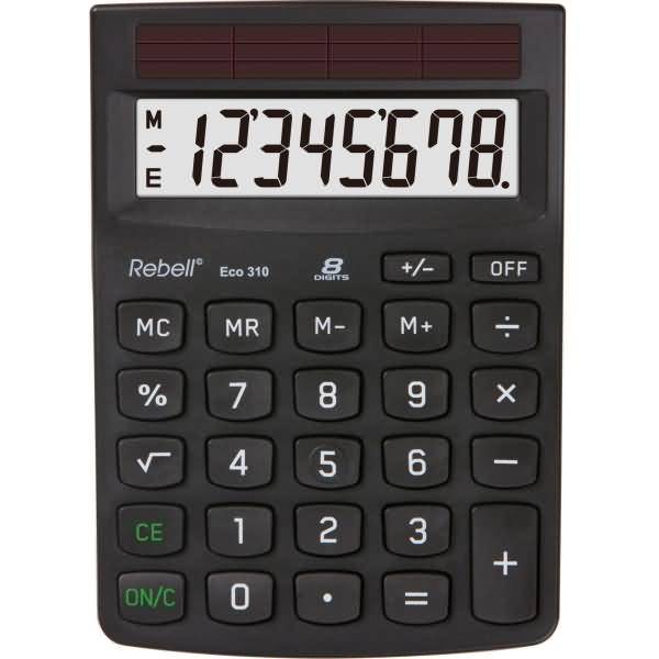 Tischrechner Eco 310 Solar 8-stellig schwarz
