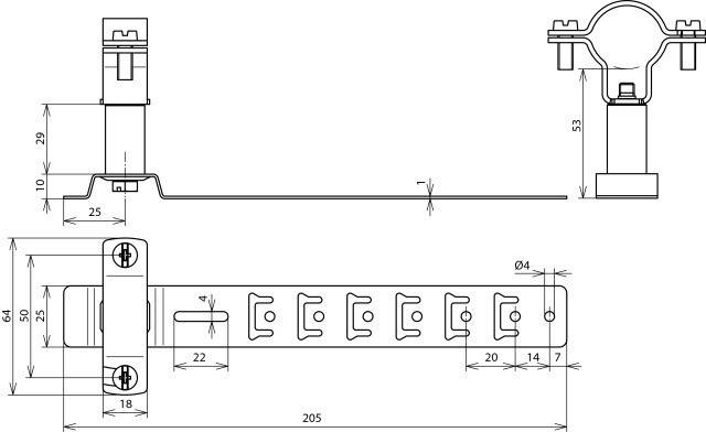 DEHN Dachleitungshalter DLHZS2730H55L205V2A
