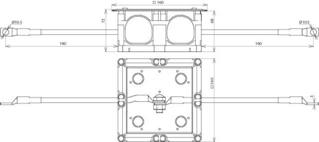 DEHN UP-Trennstellenkasten TSK140X140V2AAL16CU