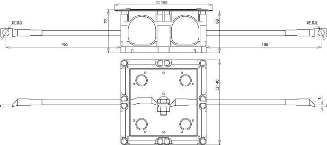 DEHN UP-Trennstellenkasten TSK140X140V2AAL16CU
