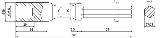 DEHN Hammereinsatz HERE25SW22VHACSTBLAN
