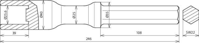 DEHN Hammereinsatz HERE25SW22VHACSTBLAN