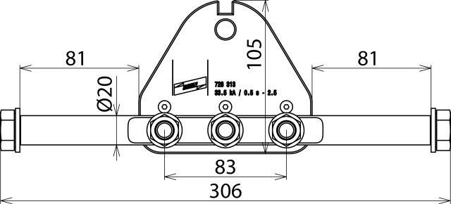 DEHN Phasenanschlussplatte PAP 3 M12 SSM B13 RB