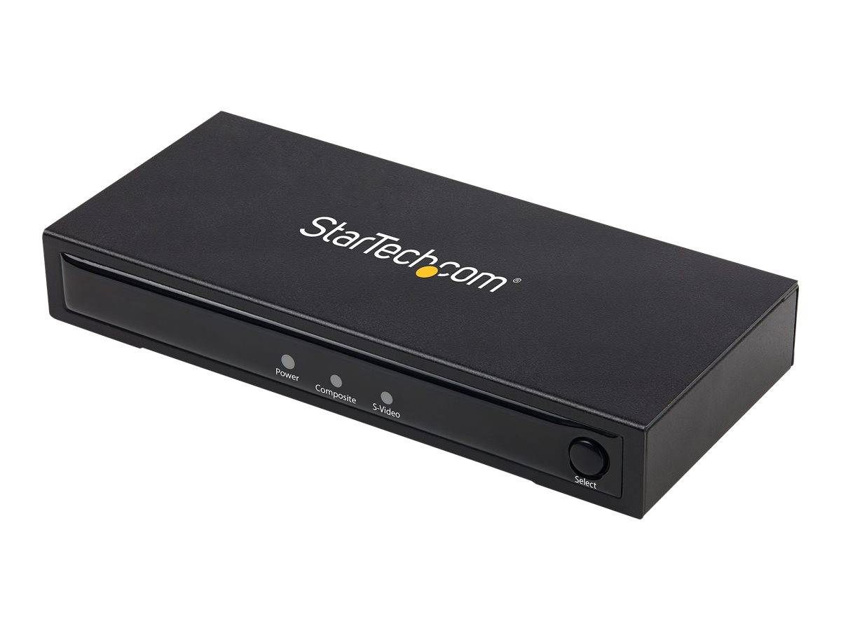 StarTech.com VID2HDCON2 S-Video oder Composite zu HDMI Konverter mit Audio (720p, NTSC & PAL, HDMI Upscaler, Mac & Win