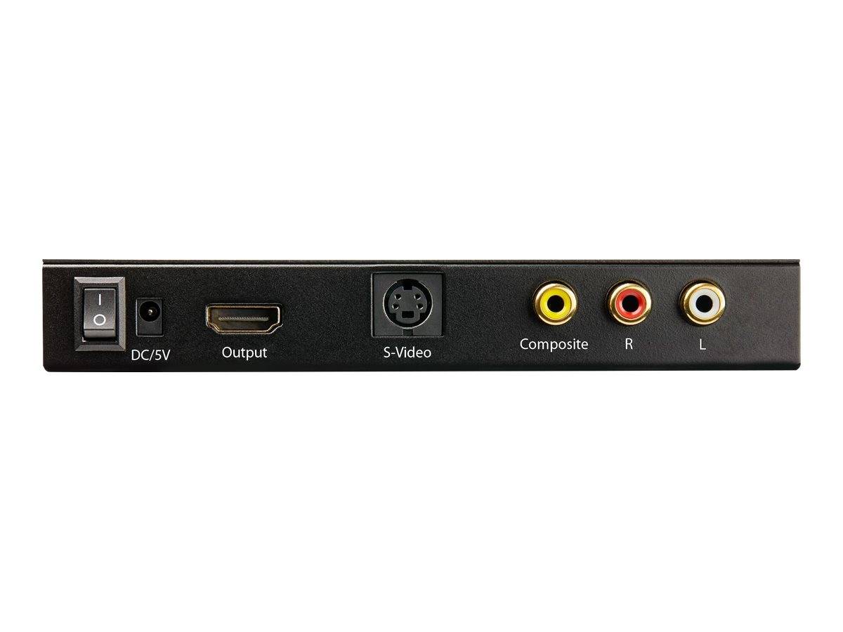 StarTech.com VID2HDCON2 S-Video oder Composite zu HDMI Konverter mit Audio (720p, NTSC & PAL, HDMI Upscaler, Mac & Win