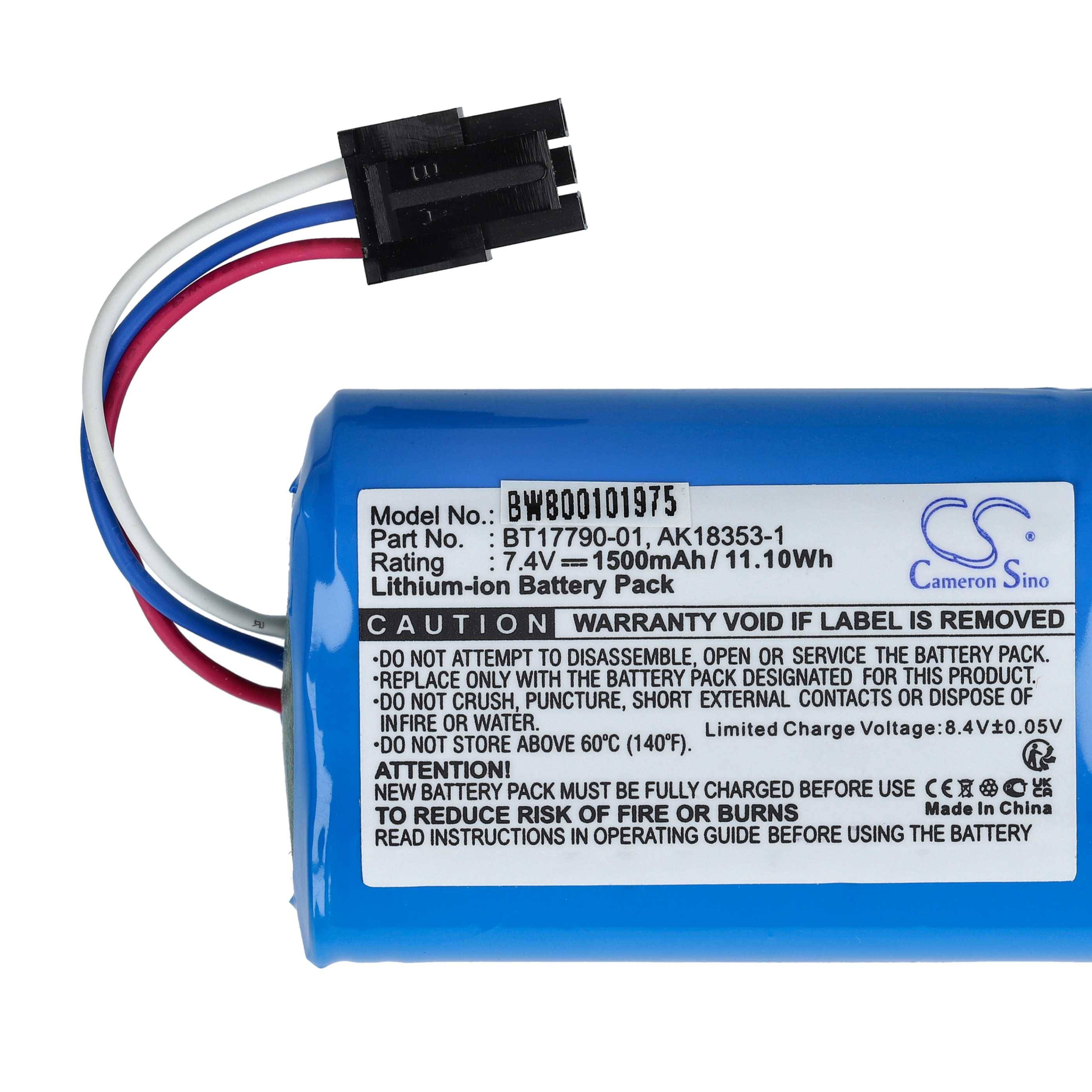 vhbw Akku Ersatz für Zebra M3I-0UB00000-03 | für Drucker Kopierer Scanner Etiketten-Drucker (1500 mAh, 7,4 V, Li-Ion)