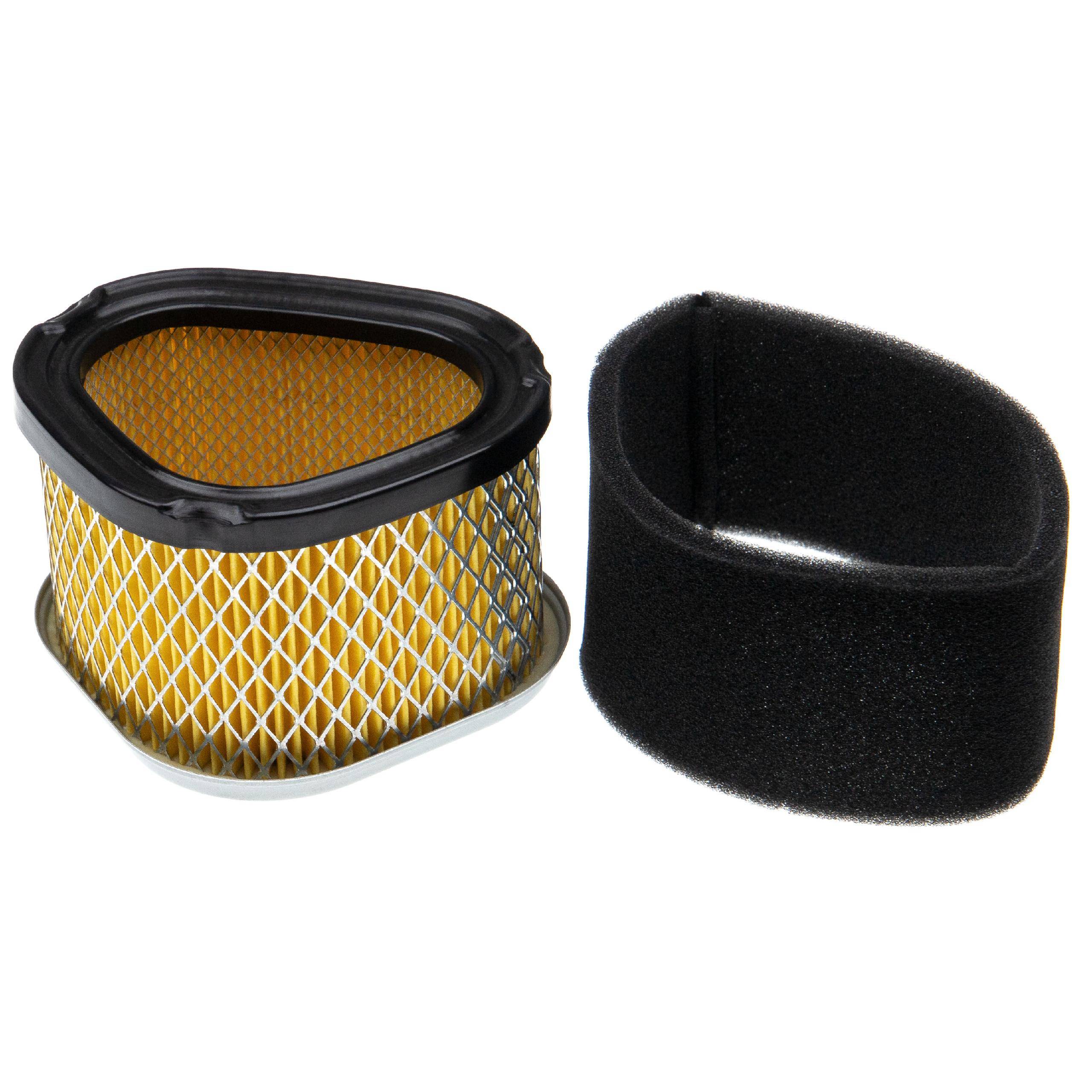 vhbw Ersatzfilter Set (1x Vorfilter, 1x Luftfilter) Ersatz für John Deere AM121608, AM123553, GY20574 für Rasenmäher, Gelb, Schwarz, Silber