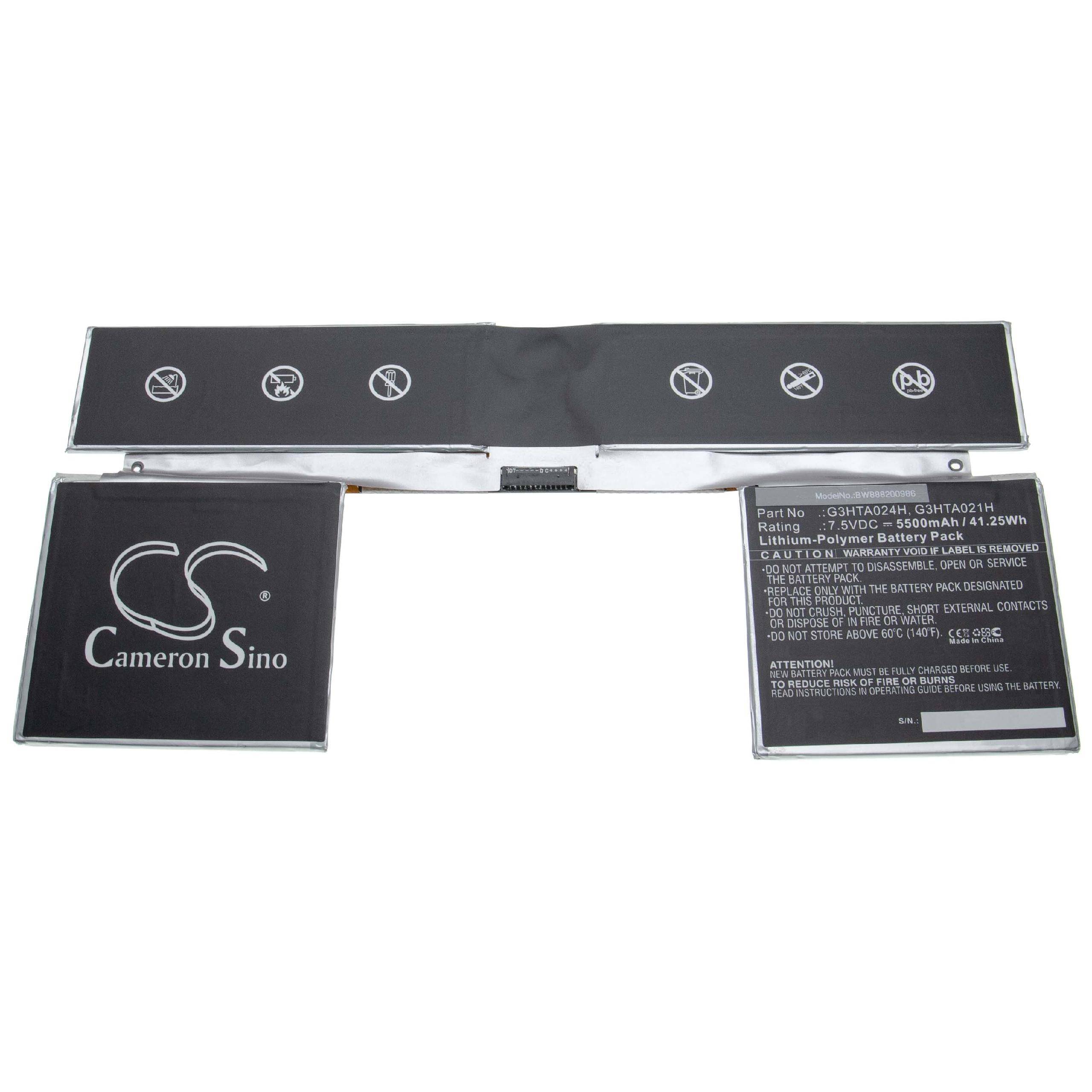 vhbw Akku kompatibel mit Microsoft Surface 1 13.5" | Notebook (5500 mAh, 7,5 V, Li-Polymer)