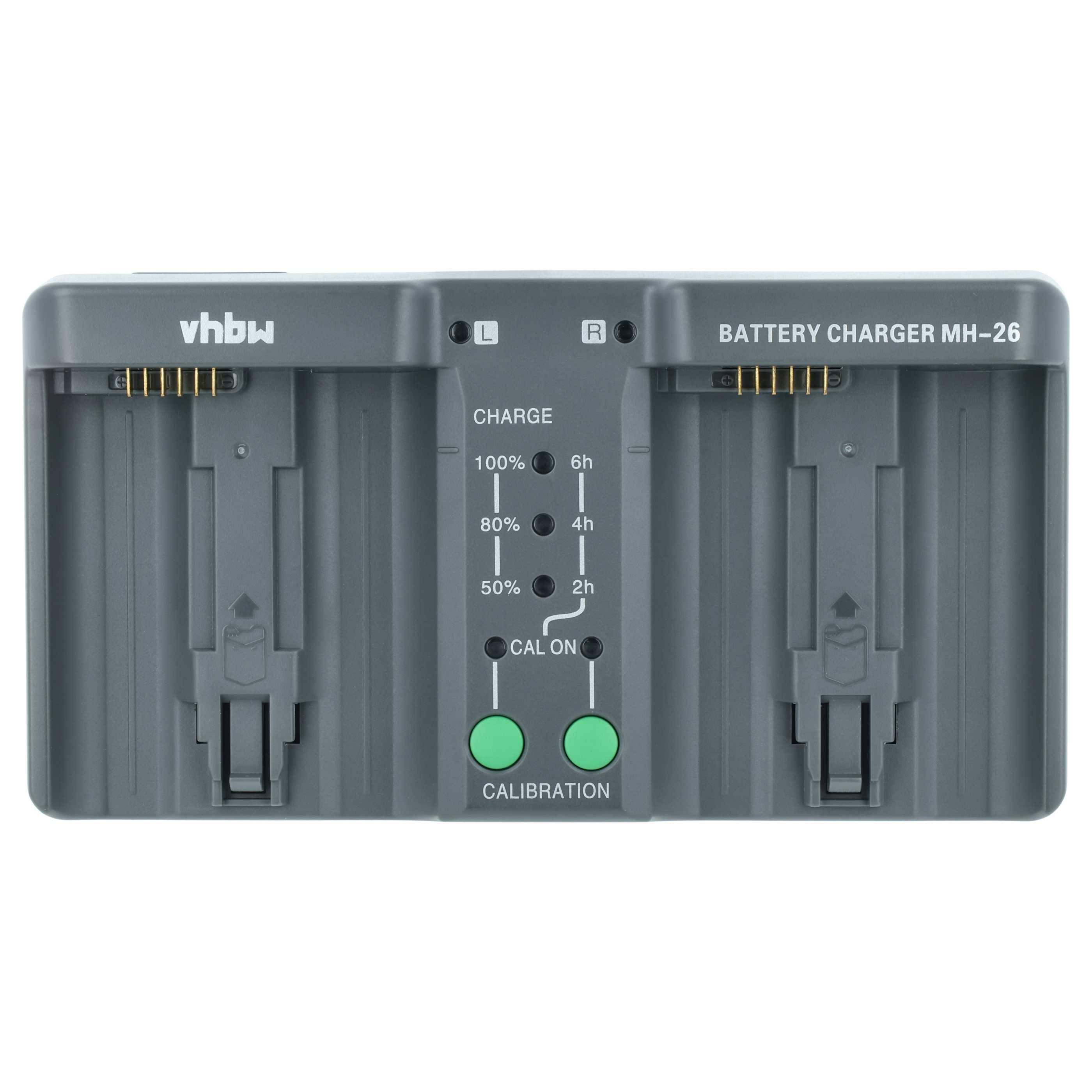vhbw Dual Ladegerät kompatibel mit Nikon EN-EL18D, EN-EL18 Kamera/Akku - Ladeschale