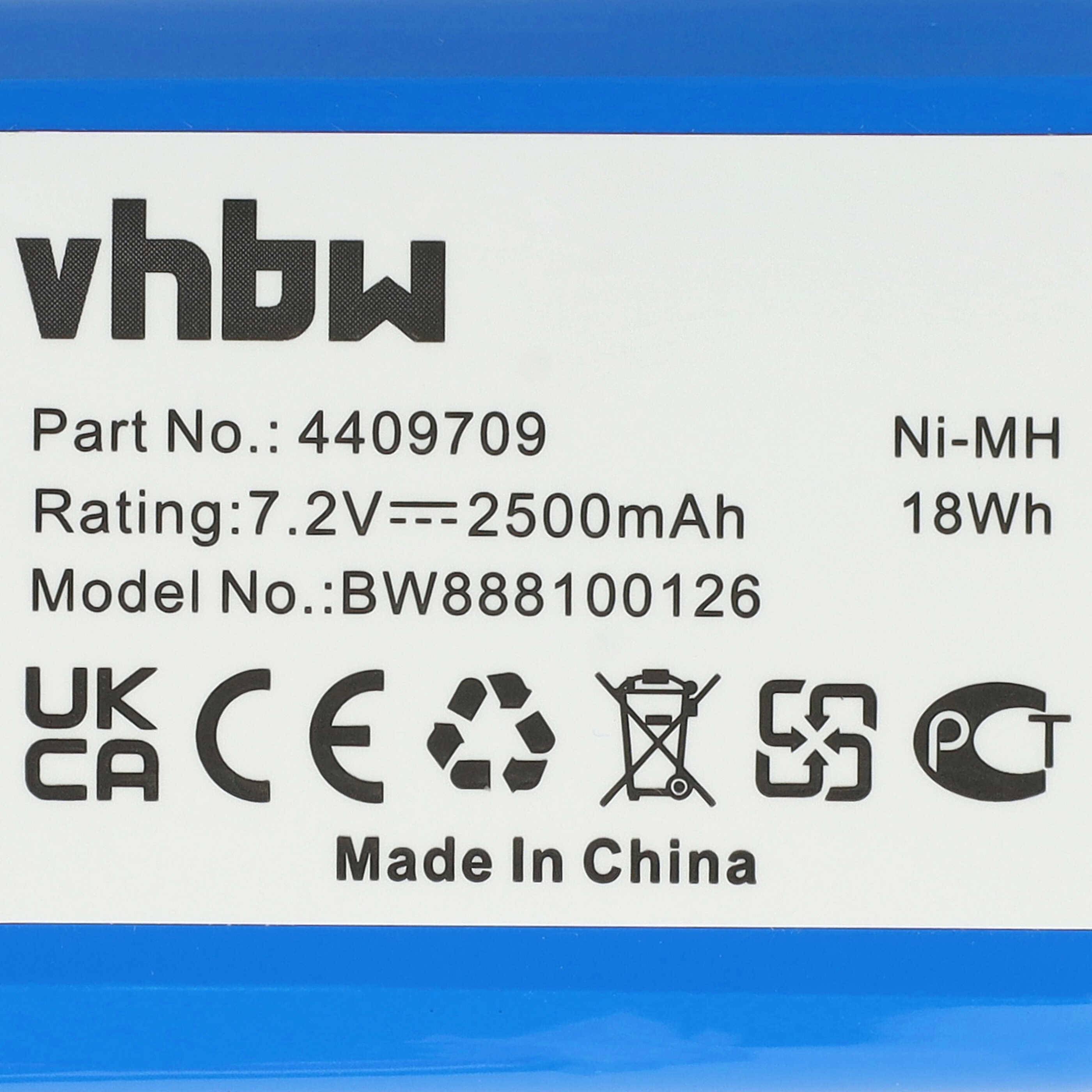 vhbw Akku kompatibel mit Proscenic Pro JoJo T1 | Pro Jojo, SEVEN SMITH Staubsauger (2500 mAh, 7,2 V, NiMH)